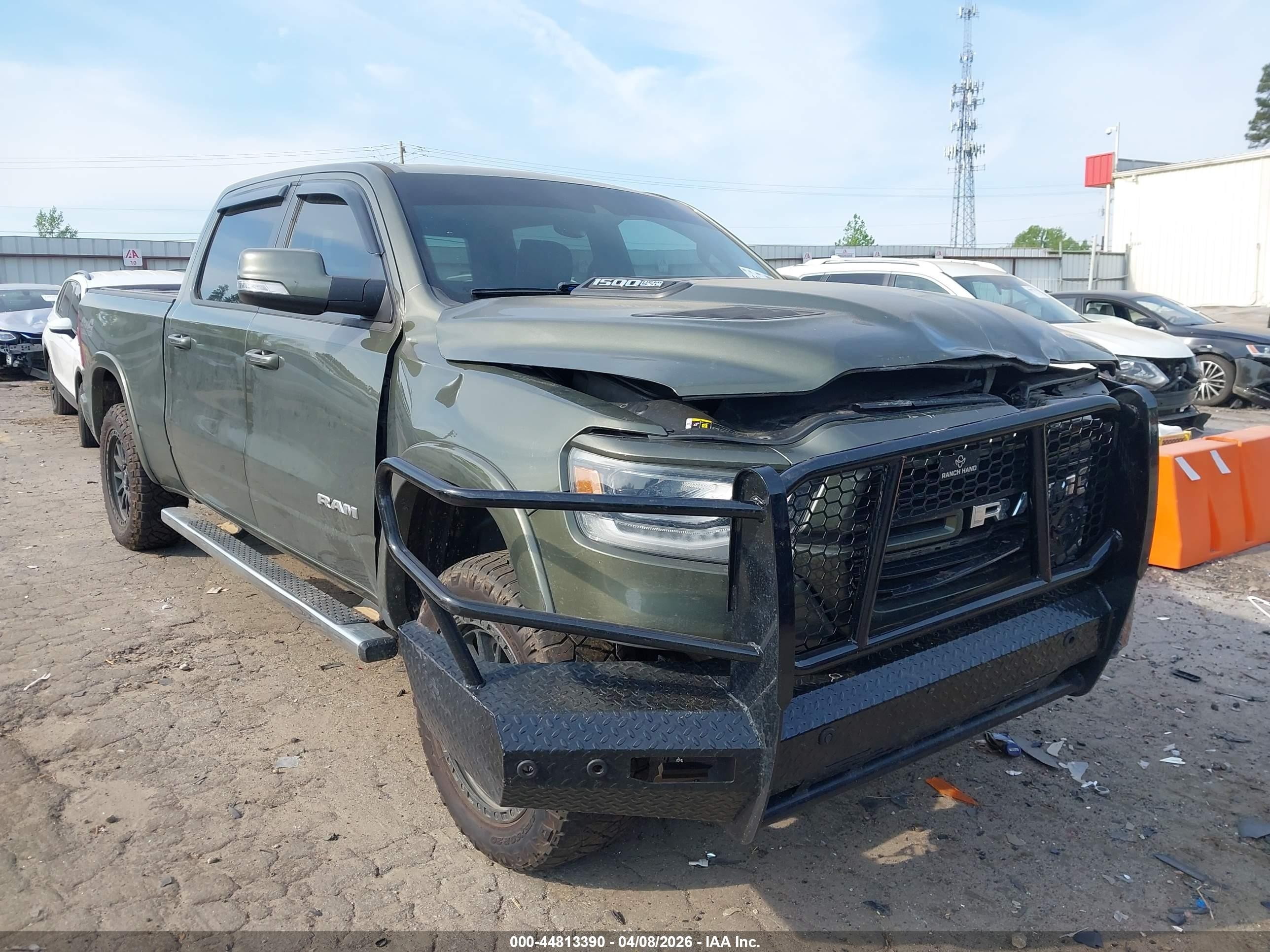 2021 Ram 1500 Laramie  4x4 6'4 Box Green vin: 1C6SRFRTXMN739746