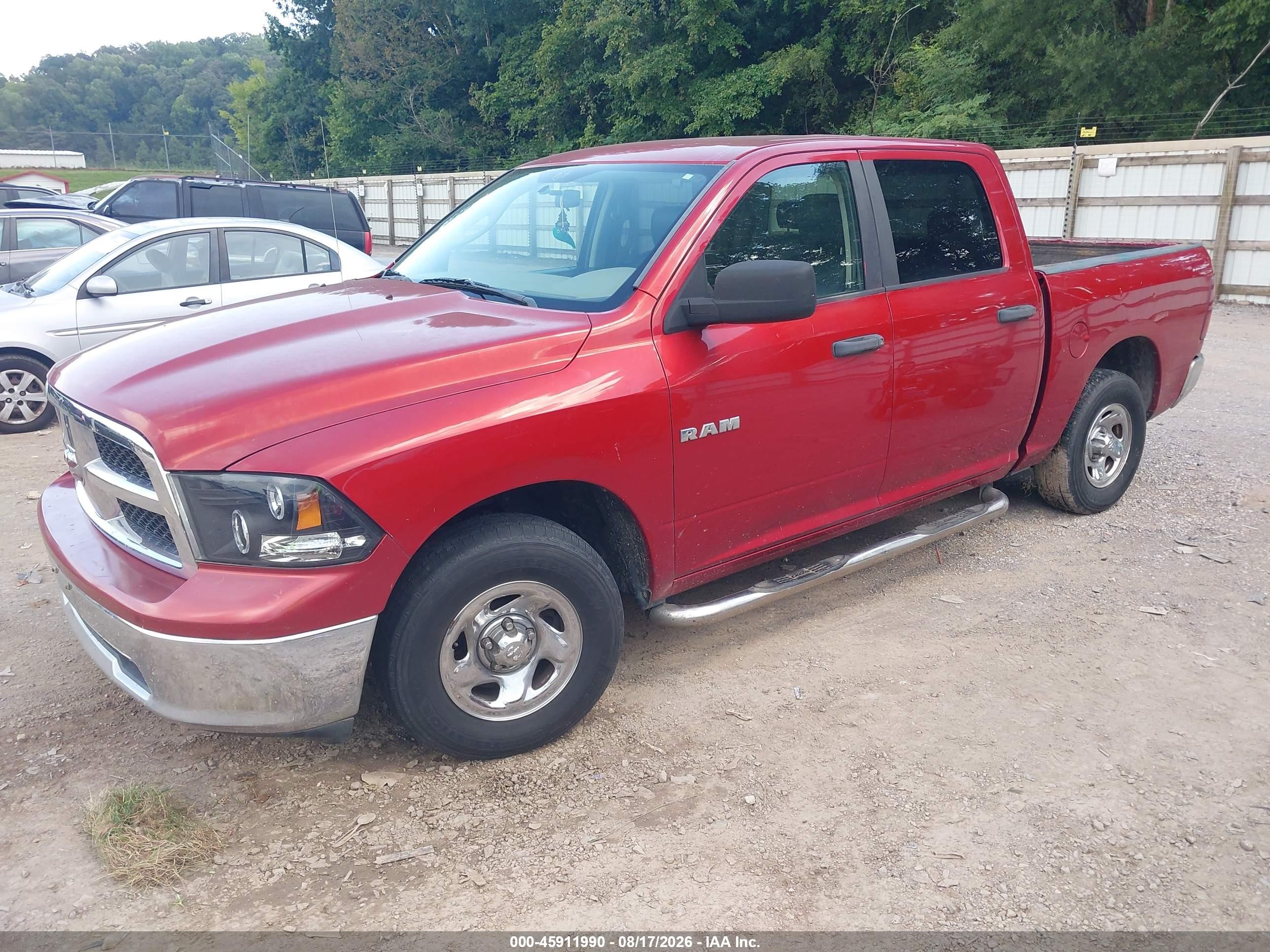 2009 Dodge Ram 1500 Slt/sport/trx Red vin: 1D3HB13P99S749142