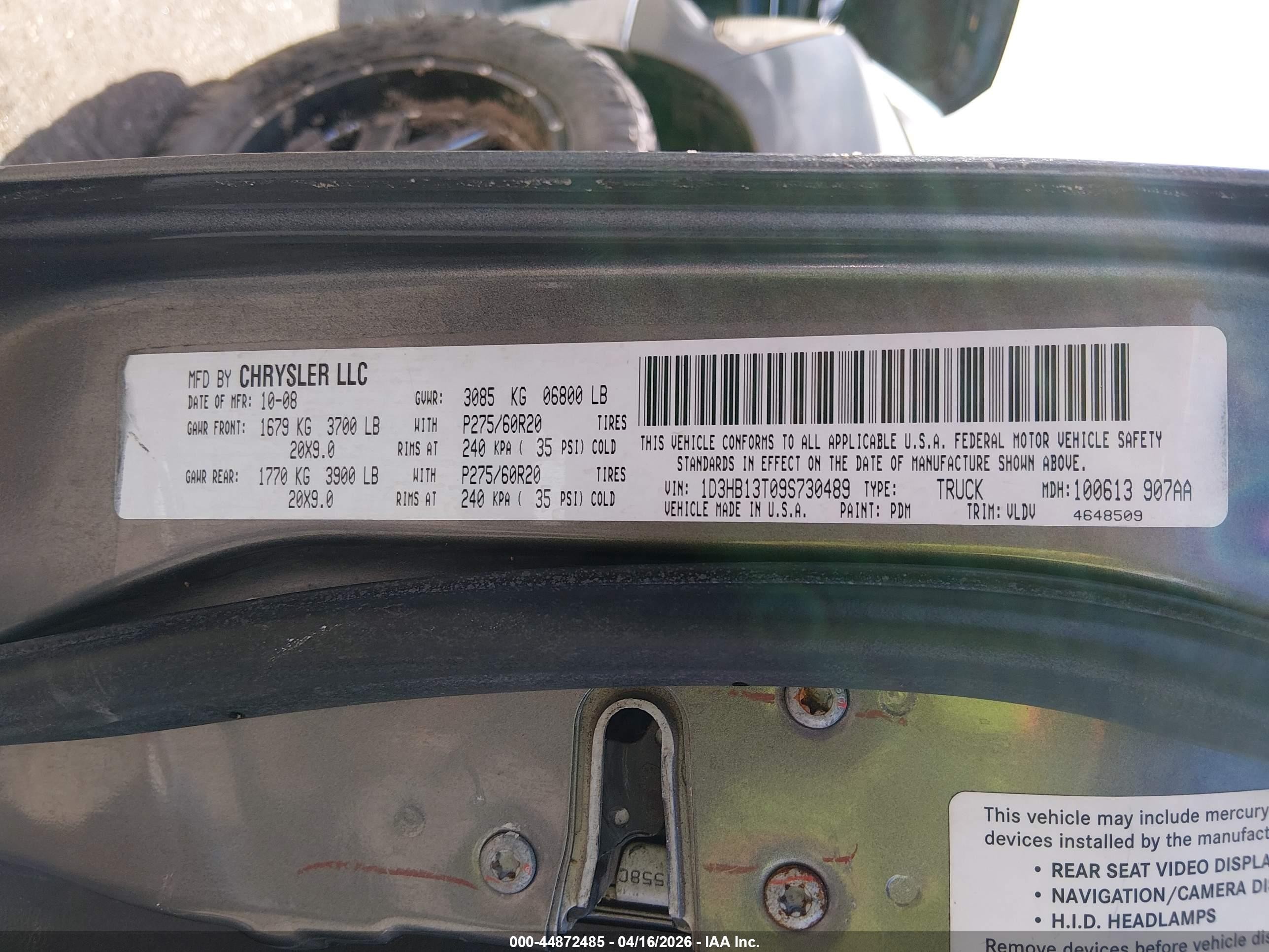 2009 Dodge Ram 1500 Laramie Серый vin: 1D3HB13T09S730489