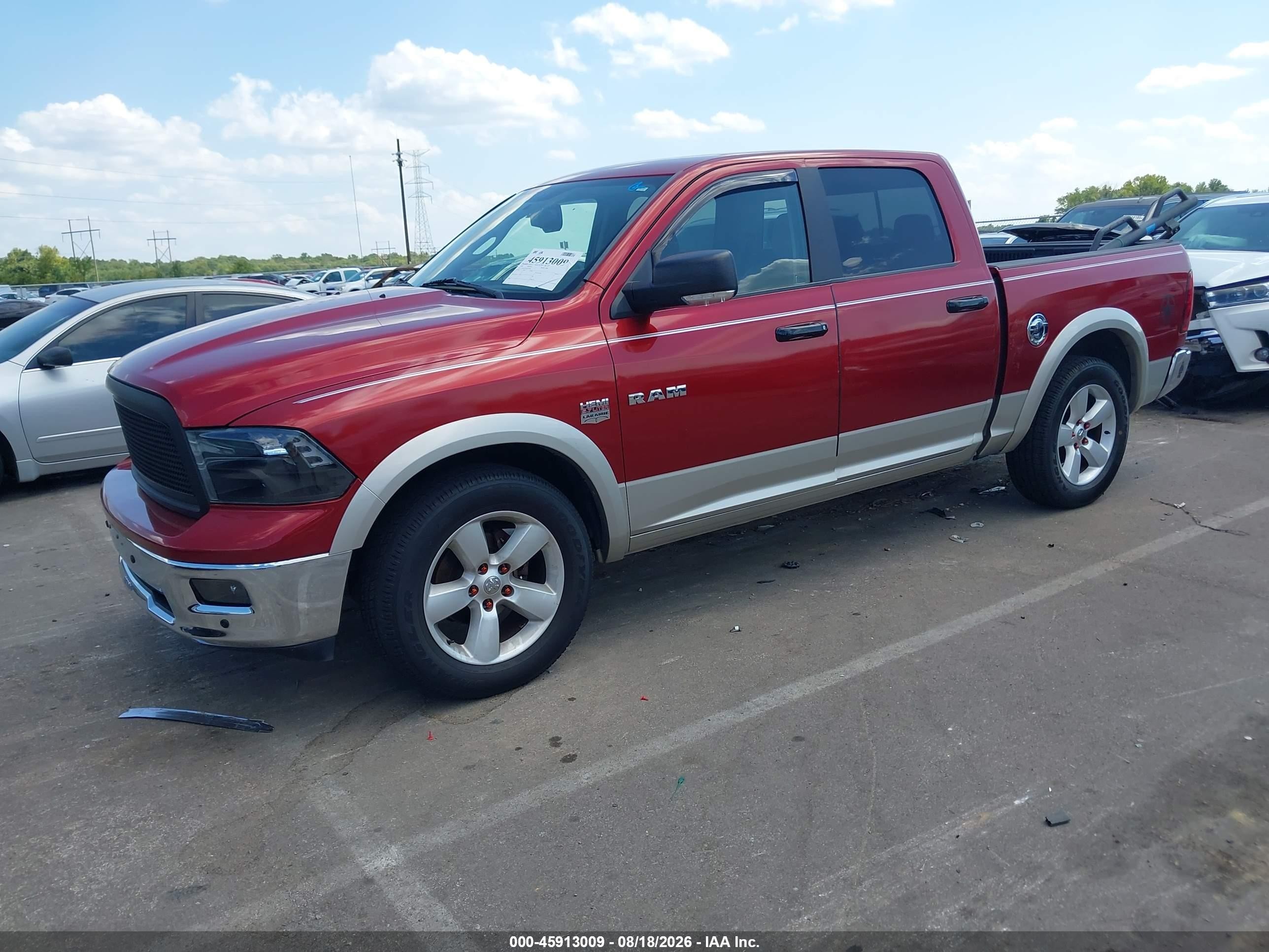 2009 Dodge Ram 1500 Laramie Бордовый vin: 1D3HB13T29S710986