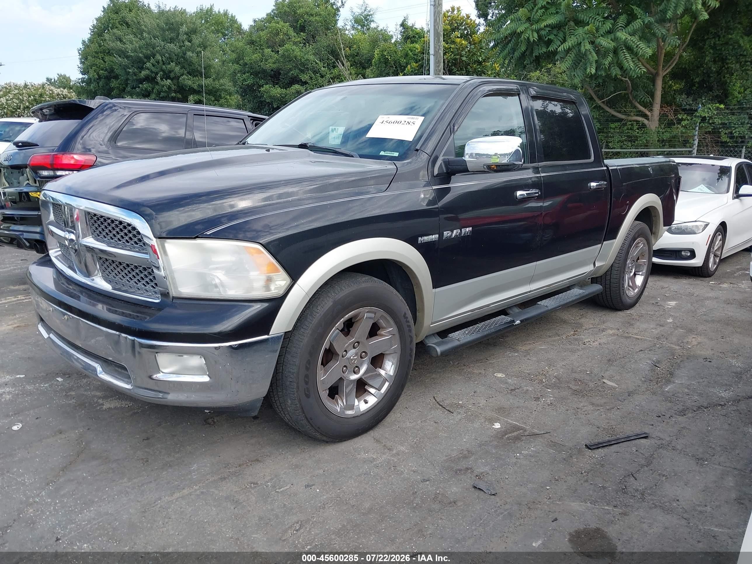 2009 Dodge Ram 1500 Laramie Black vin: 1D3HB13T89J530739