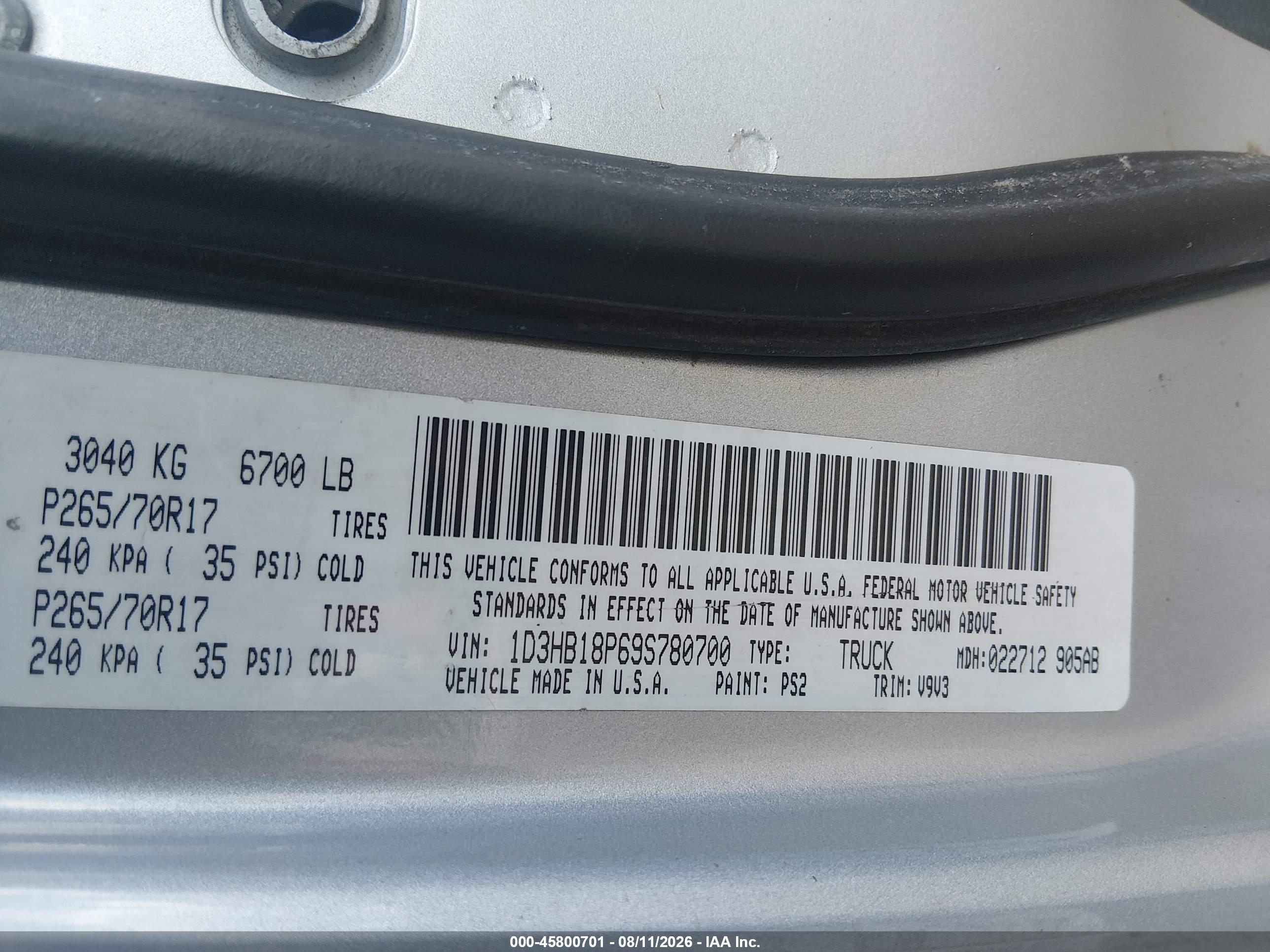 2009 Dodge Ram 1500 St Серебряный vin: 1D3HB18P69S780700