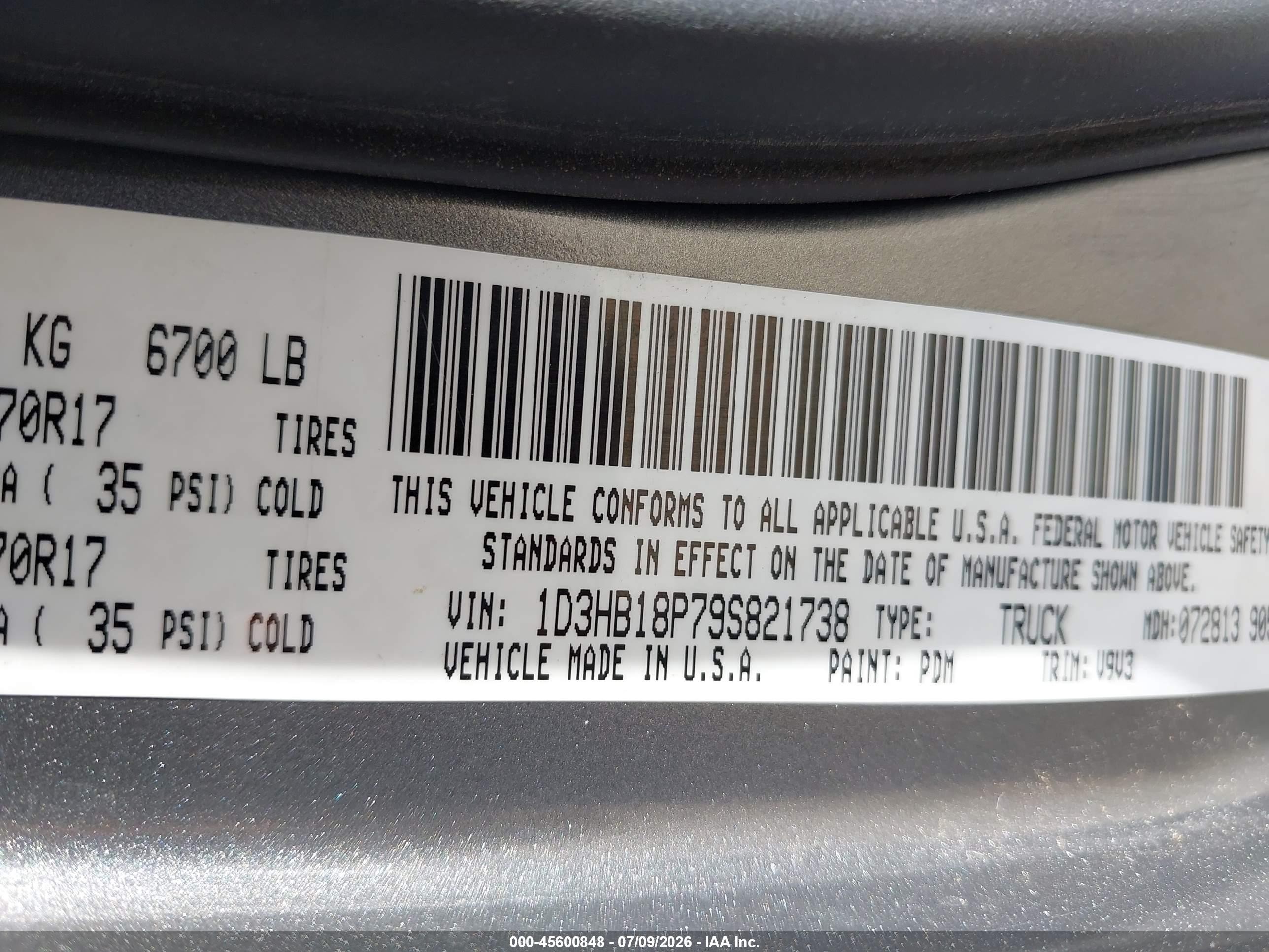 2009 Dodge Ram 1500 Slt/sport/trx Gray vin: 1D3HB18P79S821738
