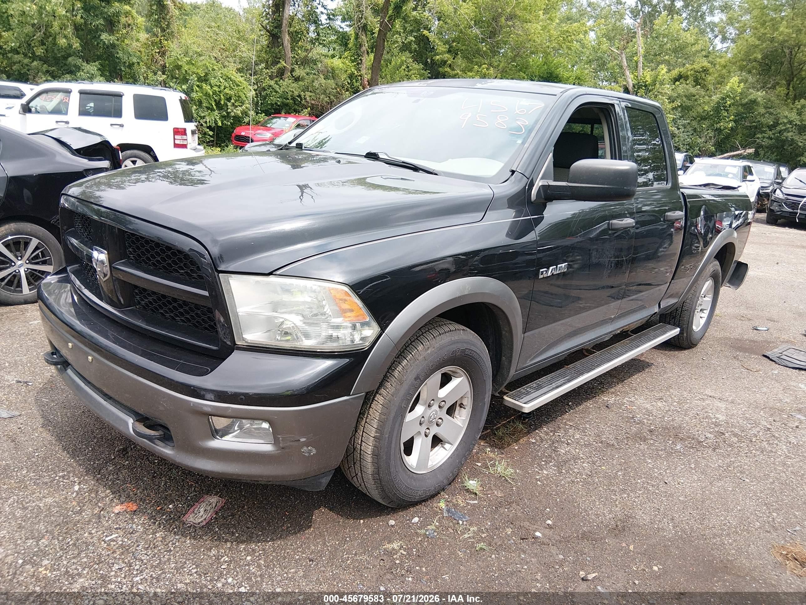 2009 Dodge Ram 1500 Slt/sport/trx Black vin: 1D3HB18P99S780805