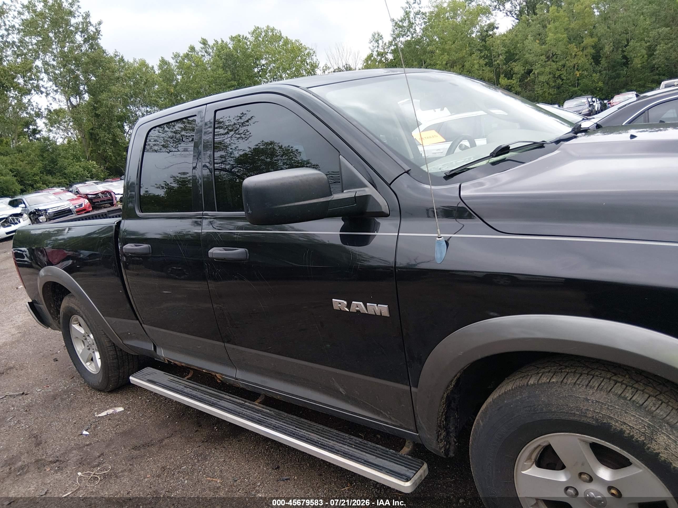 2009 Dodge Ram 1500 Slt/sport/trx Black vin: 1D3HB18P99S780805
