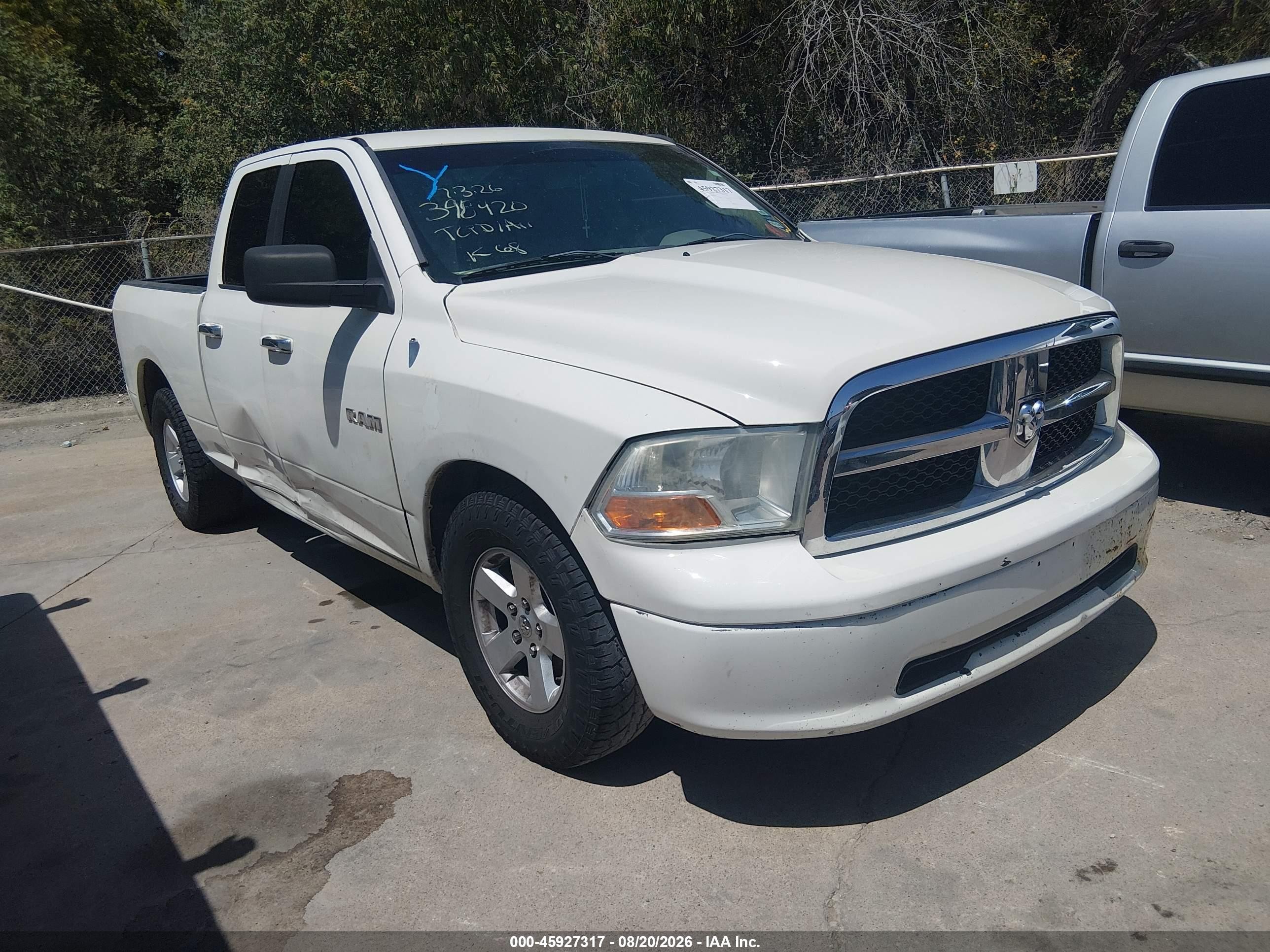 2009 Dodge Ram 1500 Slt/sport/trx White vin: 1D3HB18P99S783879