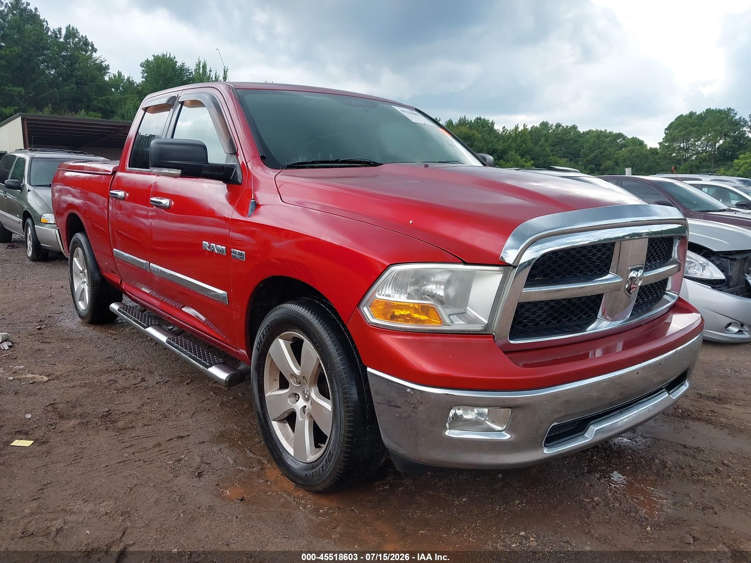 2009 Dodge Ram 1500 Slt/sport/trx Red vin: 1D3HB18T69S763070