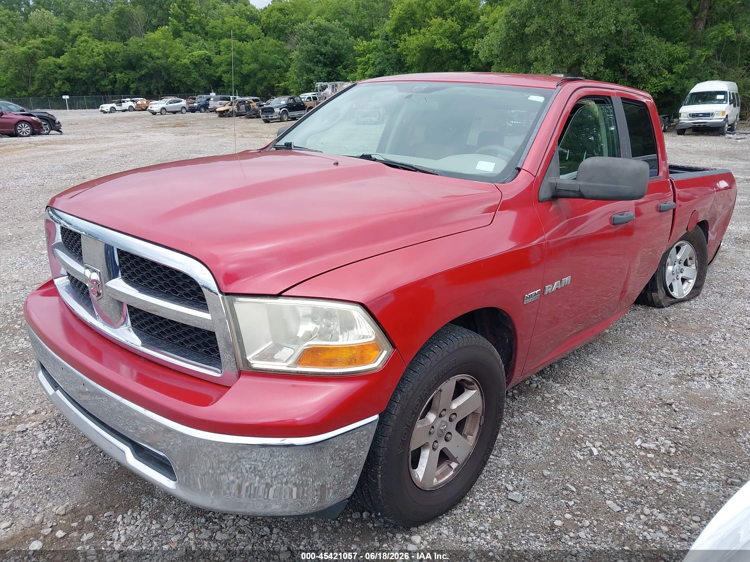 2009 Dodge Ram 1500 Slt/sport/trx Red vin: 1D3HB18T79S740431
