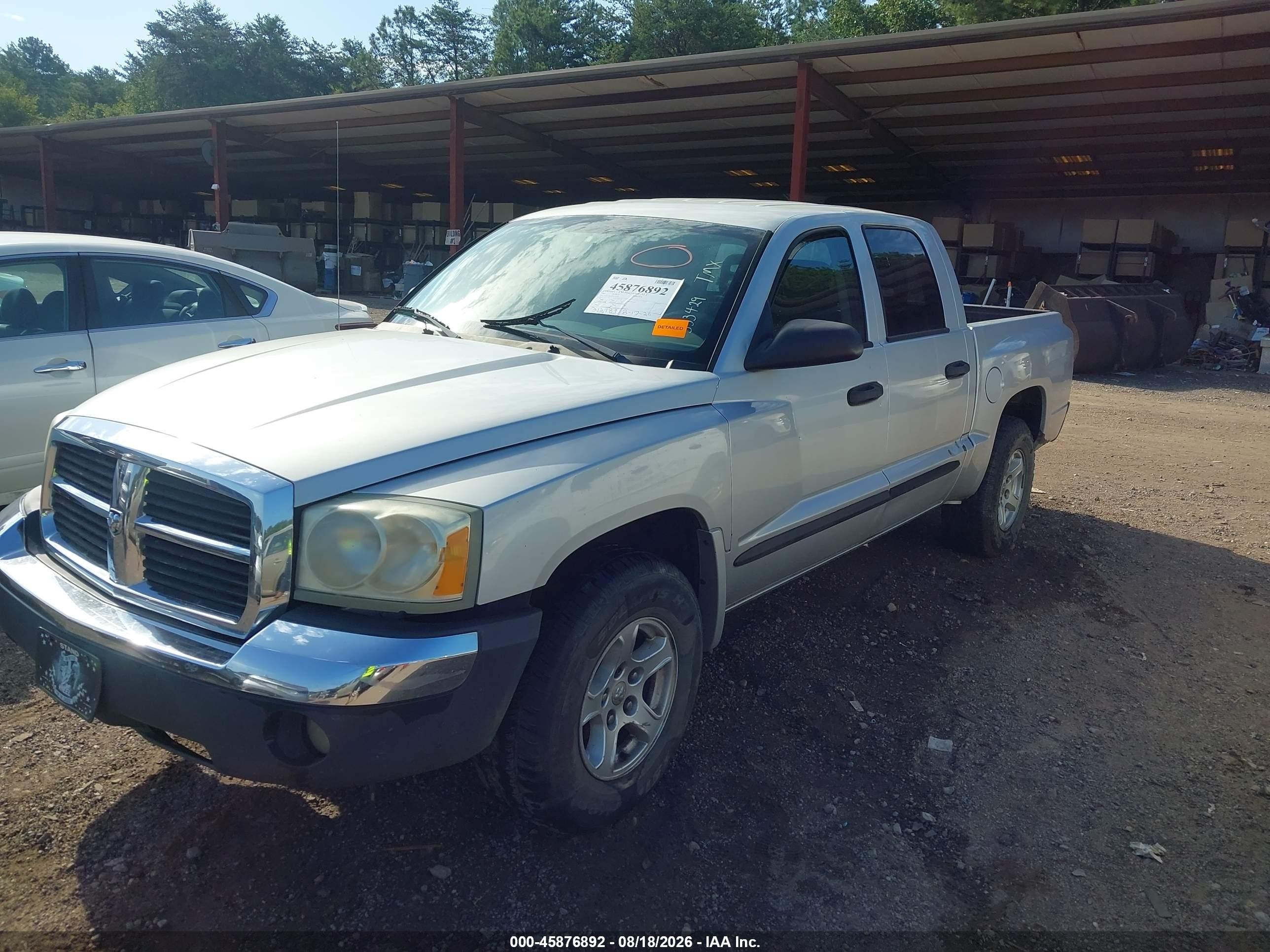 2005 Dodge Dakota Slt Silver vin: 1D3HE48KX5S353429