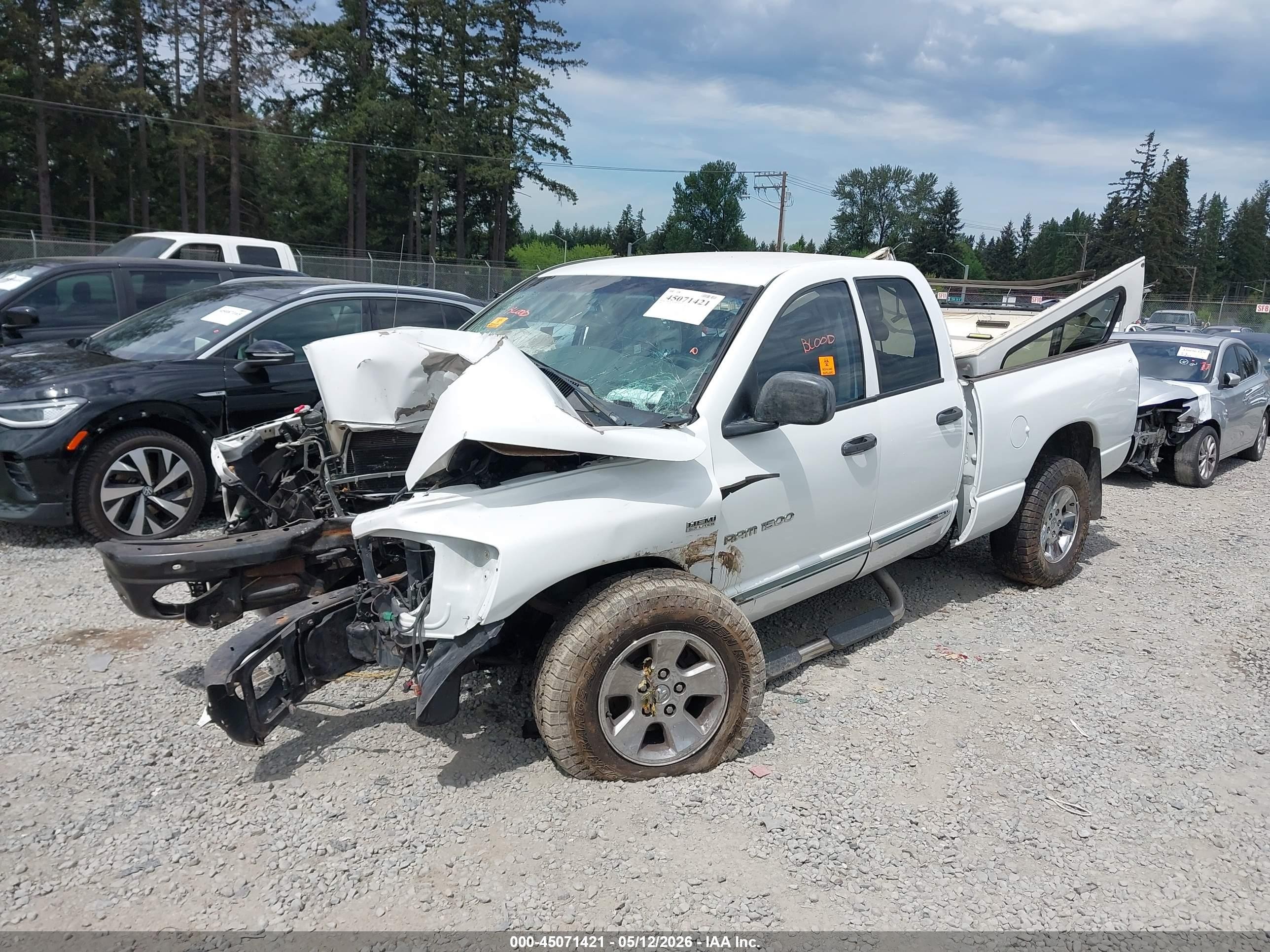 2006 Dodge Ram 1500 Laramie Белый vin: 1D3HU18256J207044