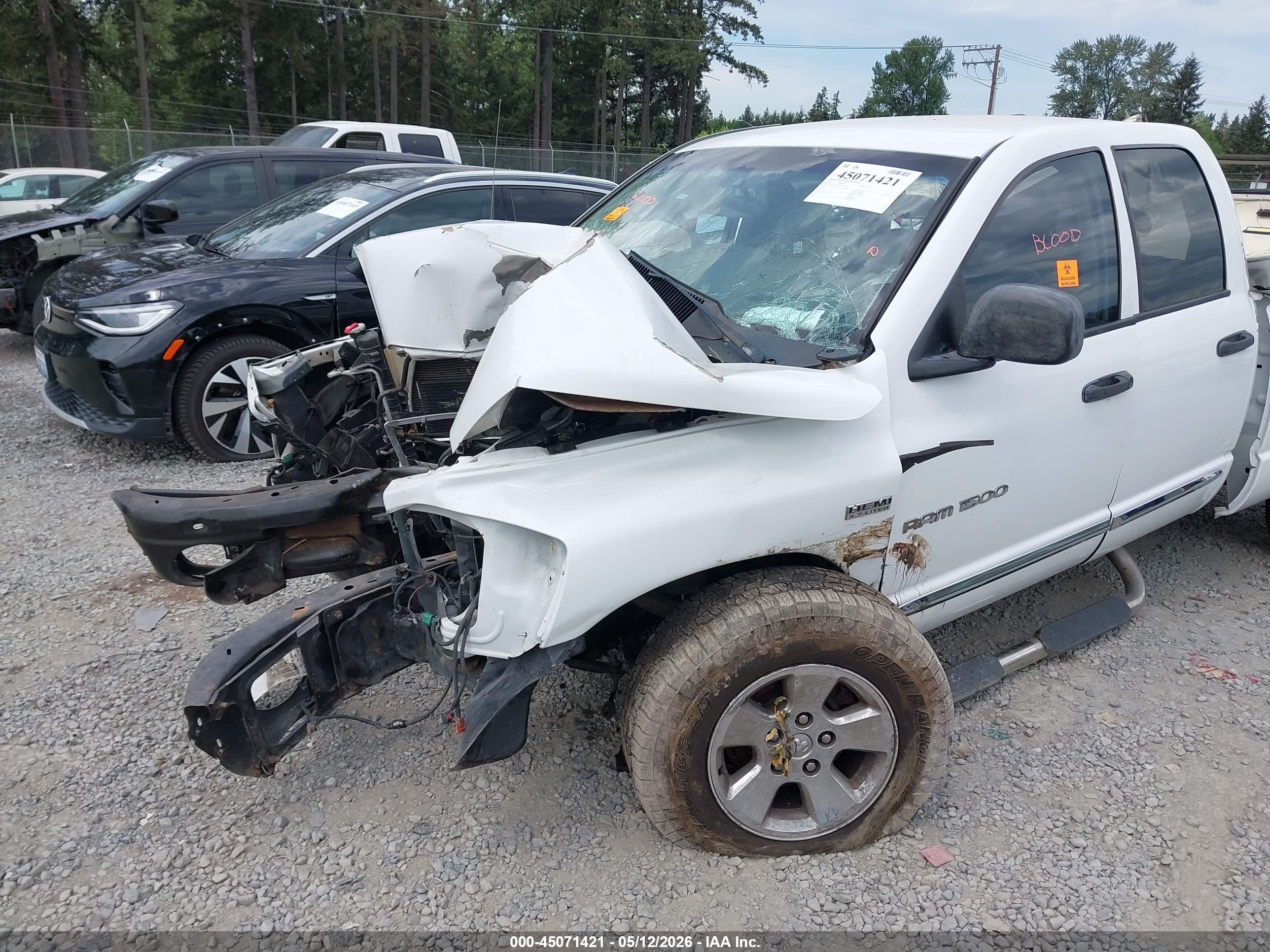 2006 Dodge Ram 1500 Laramie Белый vin: 1D3HU18256J207044