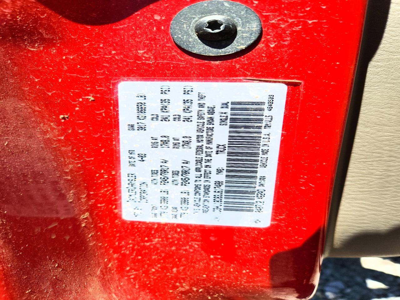 2003 Dodge Ram 1500 St Red vin: 1D3HU18D83J617480