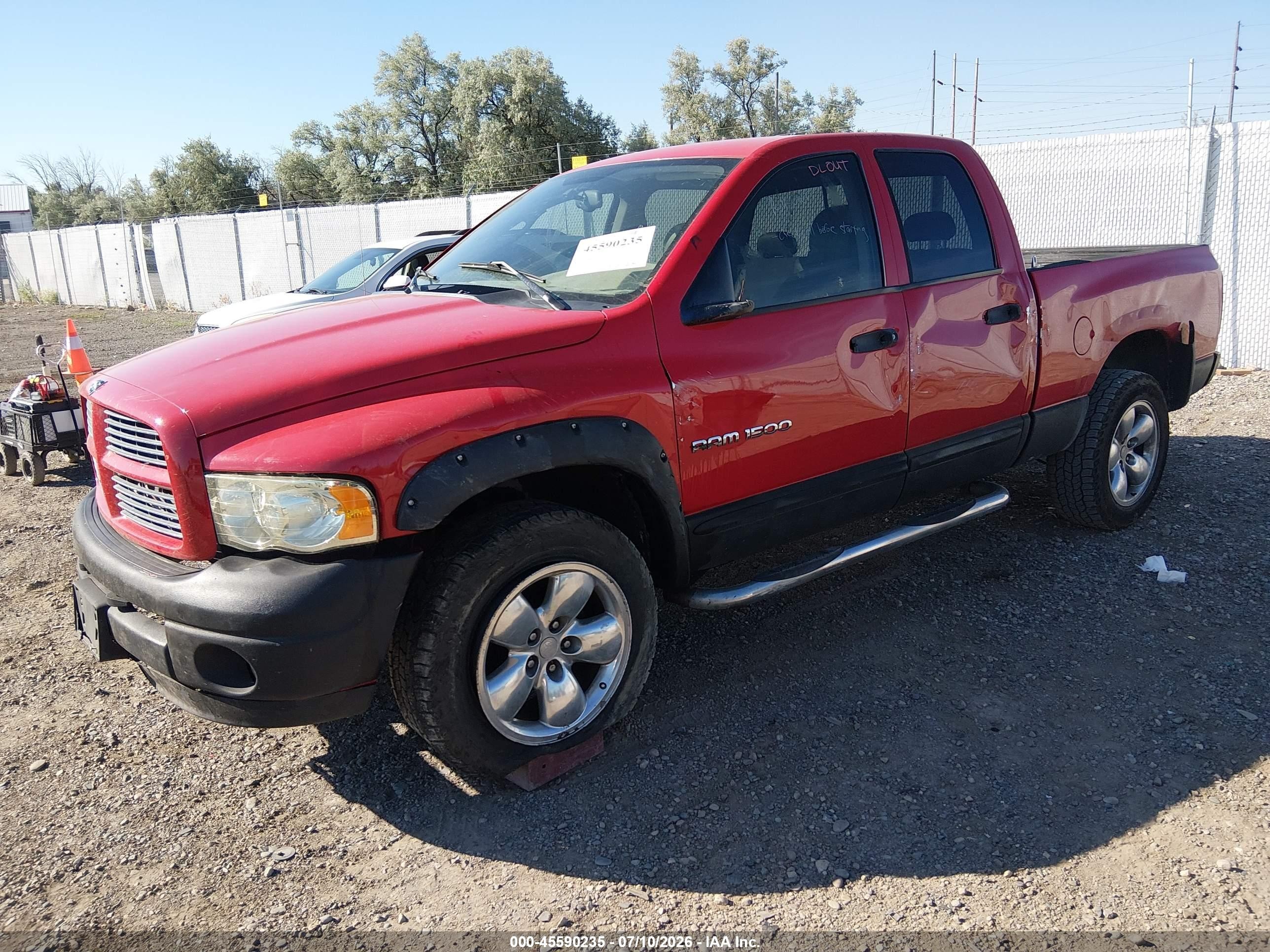 2004 Dodge Ram 1500 Slt/laramie Red vin: 1D3HU18DX4J241186