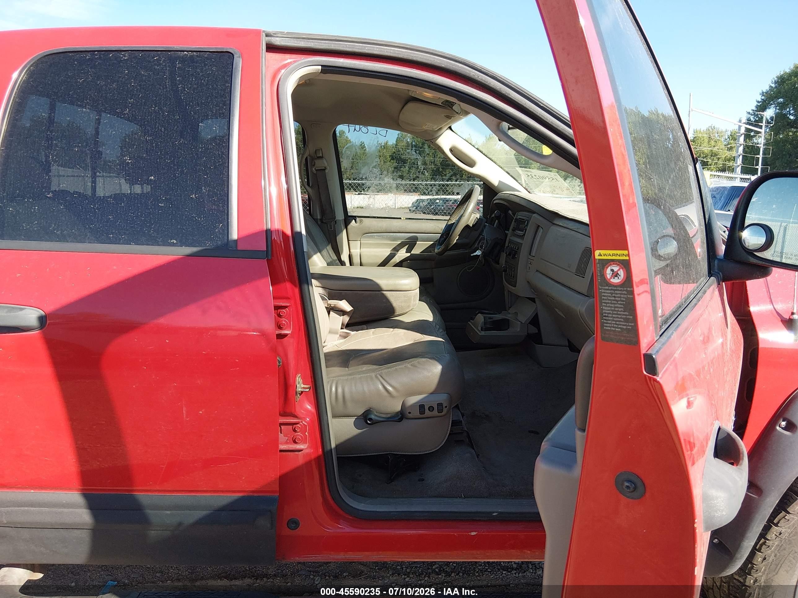 2004 Dodge Ram 1500 Slt/laramie Red vin: 1D3HU18DX4J241186