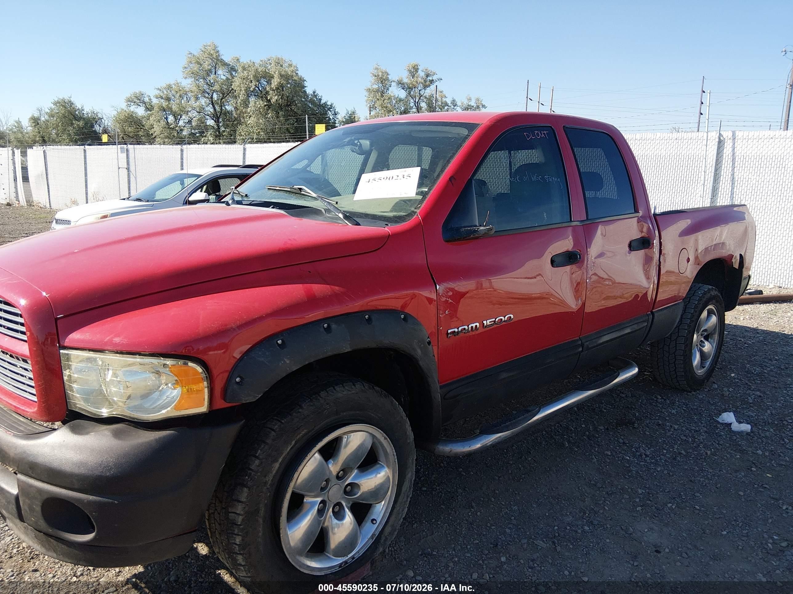 2004 Dodge Ram 1500 Slt/laramie Red vin: 1D3HU18DX4J241186