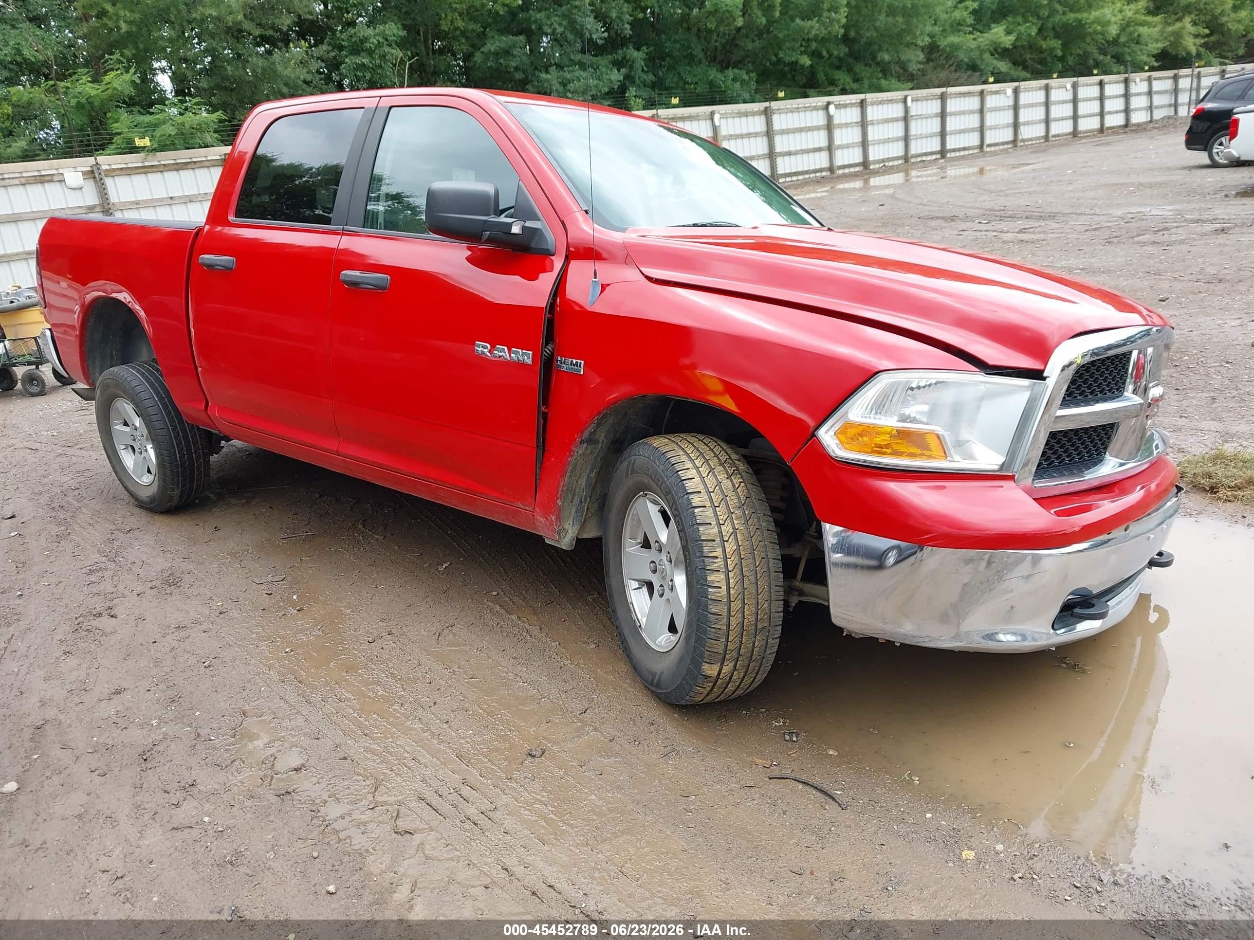 2009 Dodge Ram 1500 Slt/sport/trx Red vin: 1D3HV13T39J513533
