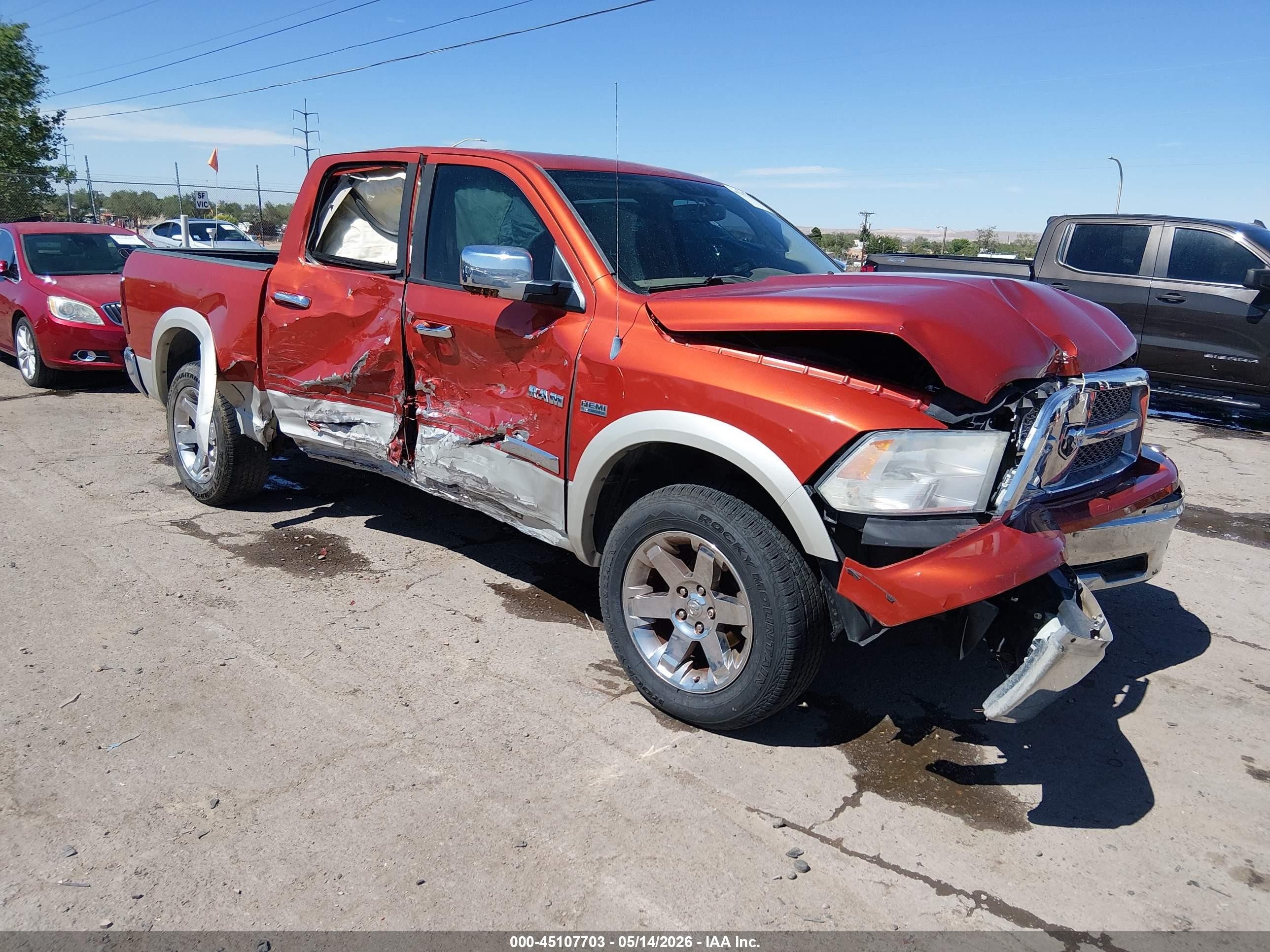 2009 Dodge Ram 1500 Laramie Orange vin: 1D3HV13T39S770041