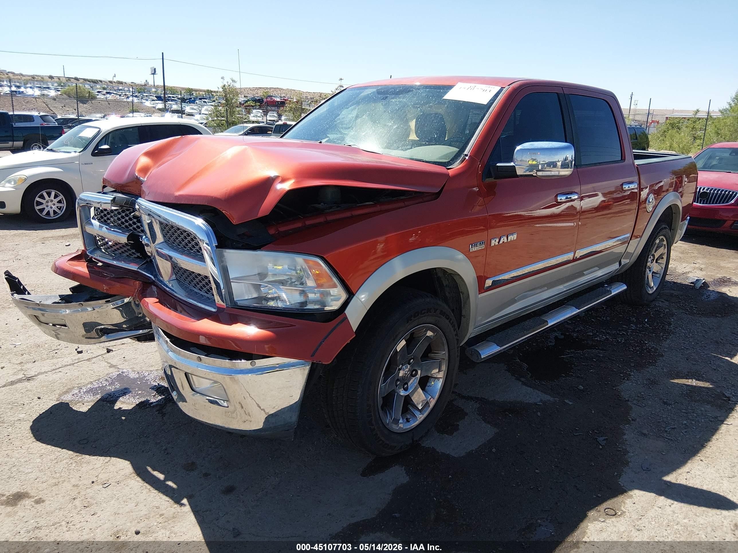 2009 Dodge Ram 1500 Laramie Orange vin: 1D3HV13T39S770041