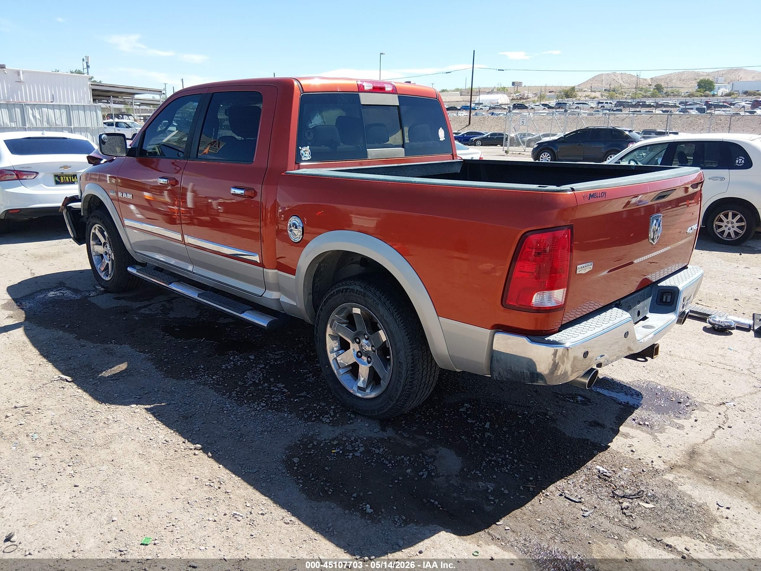2009 Dodge Ram 1500 Laramie Orange vin: 1D3HV13T39S770041