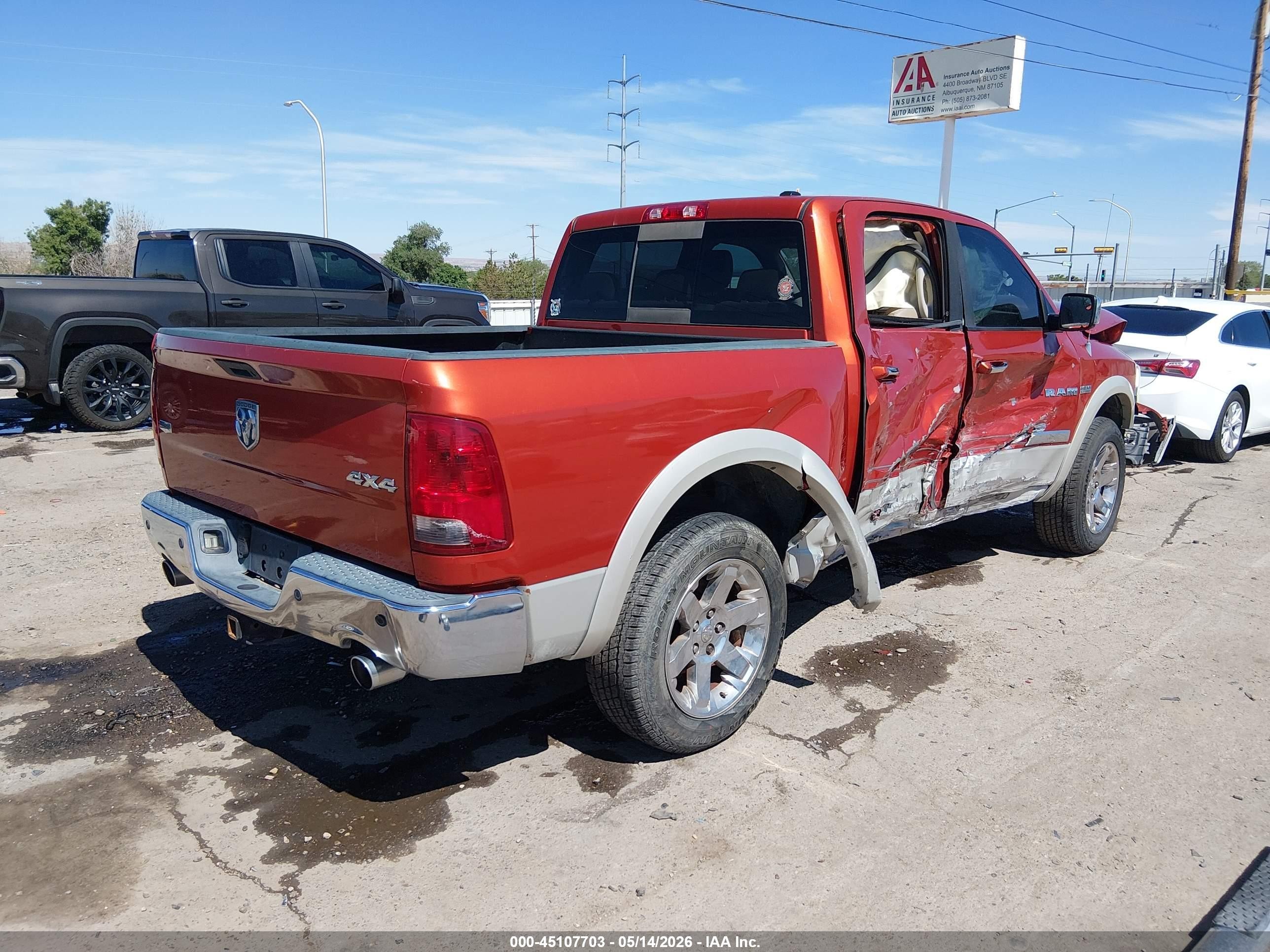 2009 Dodge Ram 1500 Laramie Orange vin: 1D3HV13T39S770041