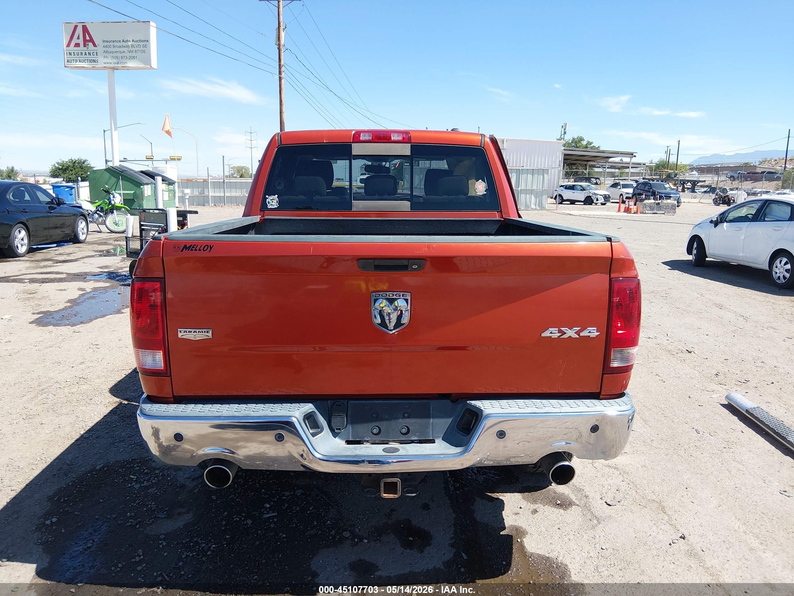 2009 Dodge Ram 1500 Laramie Orange vin: 1D3HV13T39S770041
