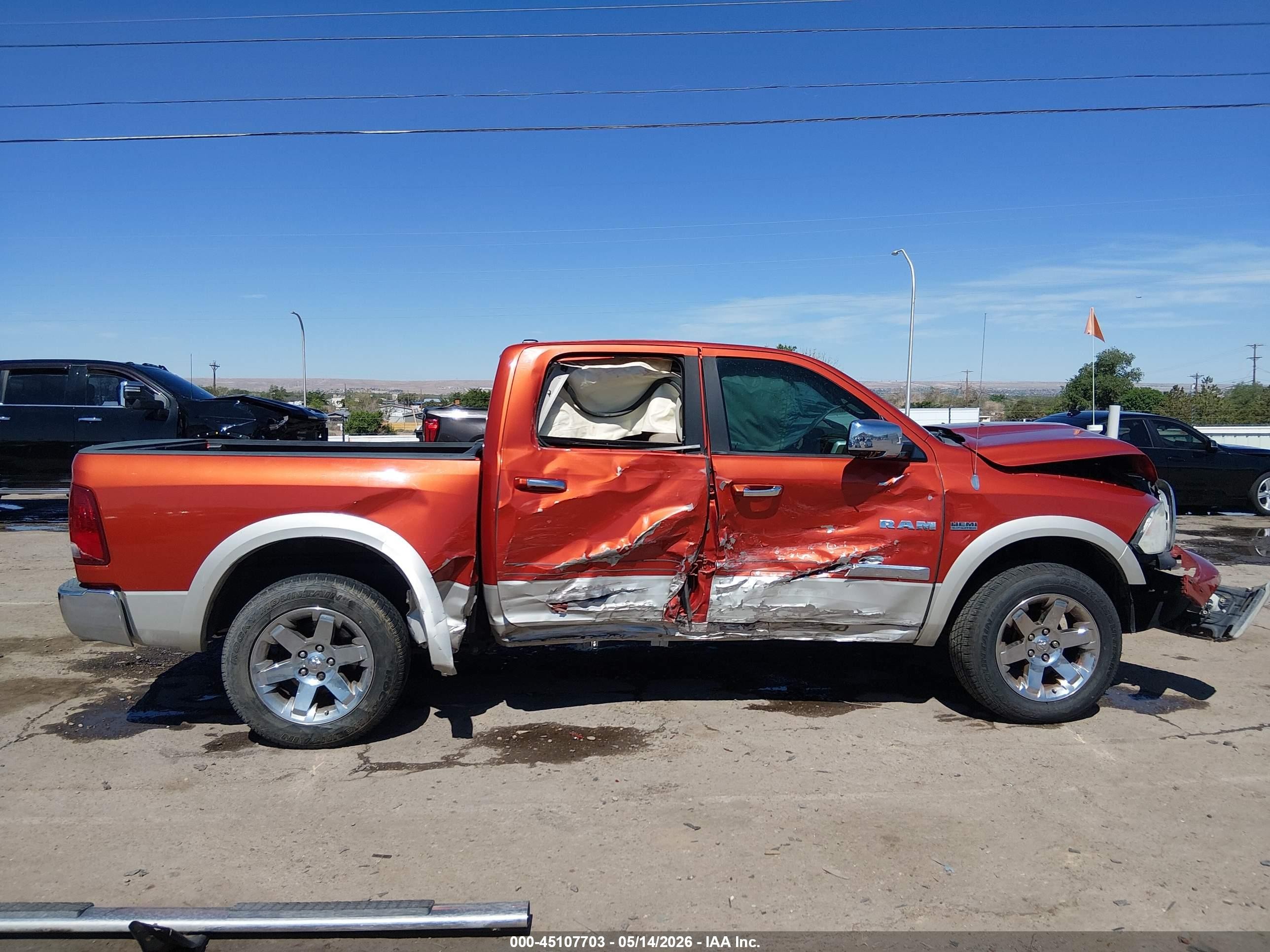 2009 Dodge Ram 1500 Laramie Orange vin: 1D3HV13T39S770041