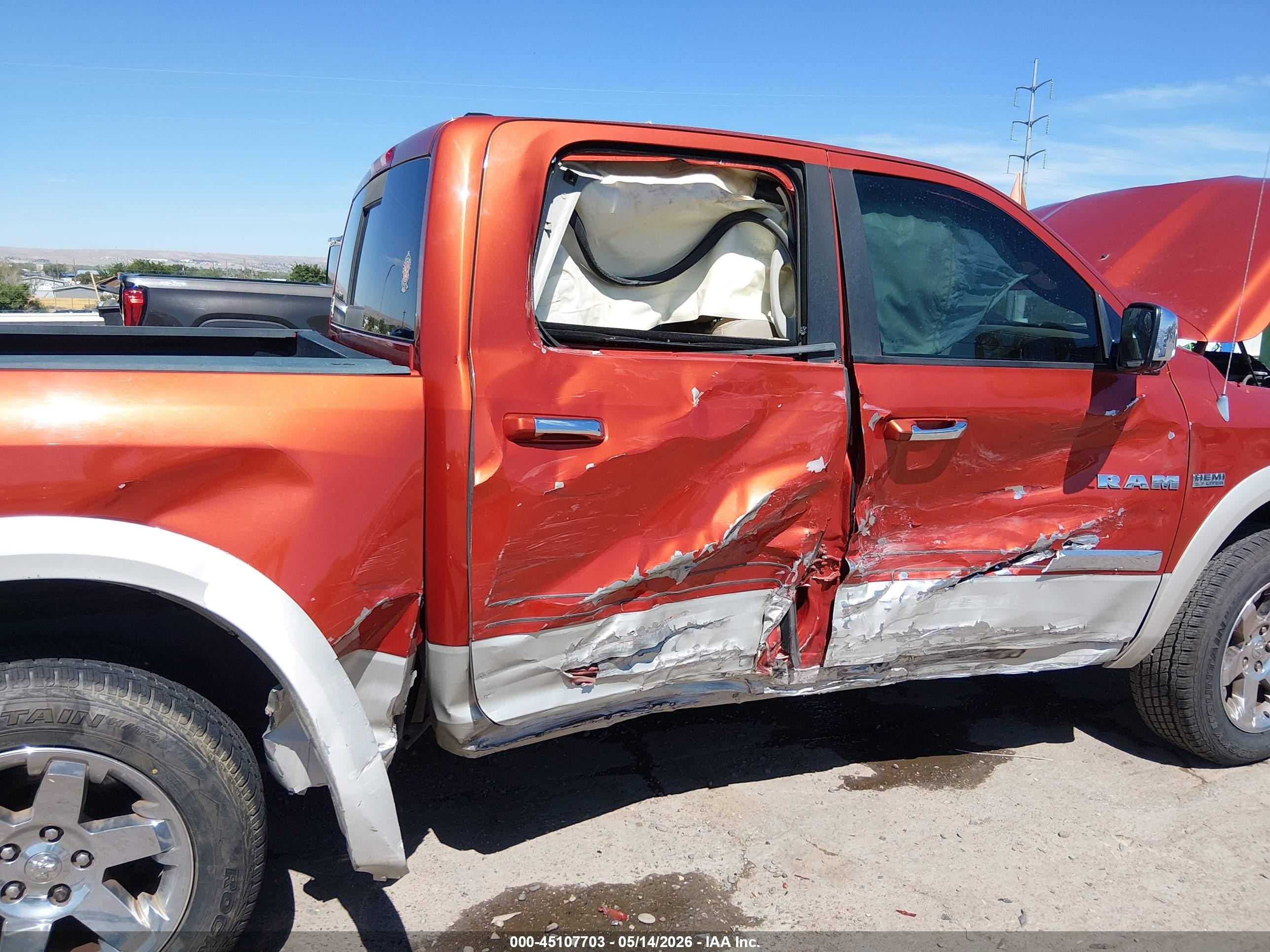 2009 Dodge Ram 1500 Laramie Orange vin: 1D3HV13T39S770041