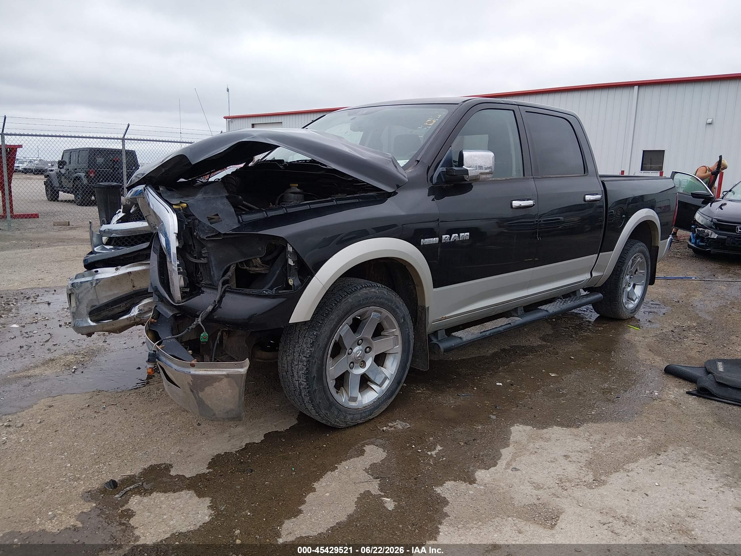 2009 Dodge Ram 1500 Laramie Black vin: 1D3HV13T79J528701