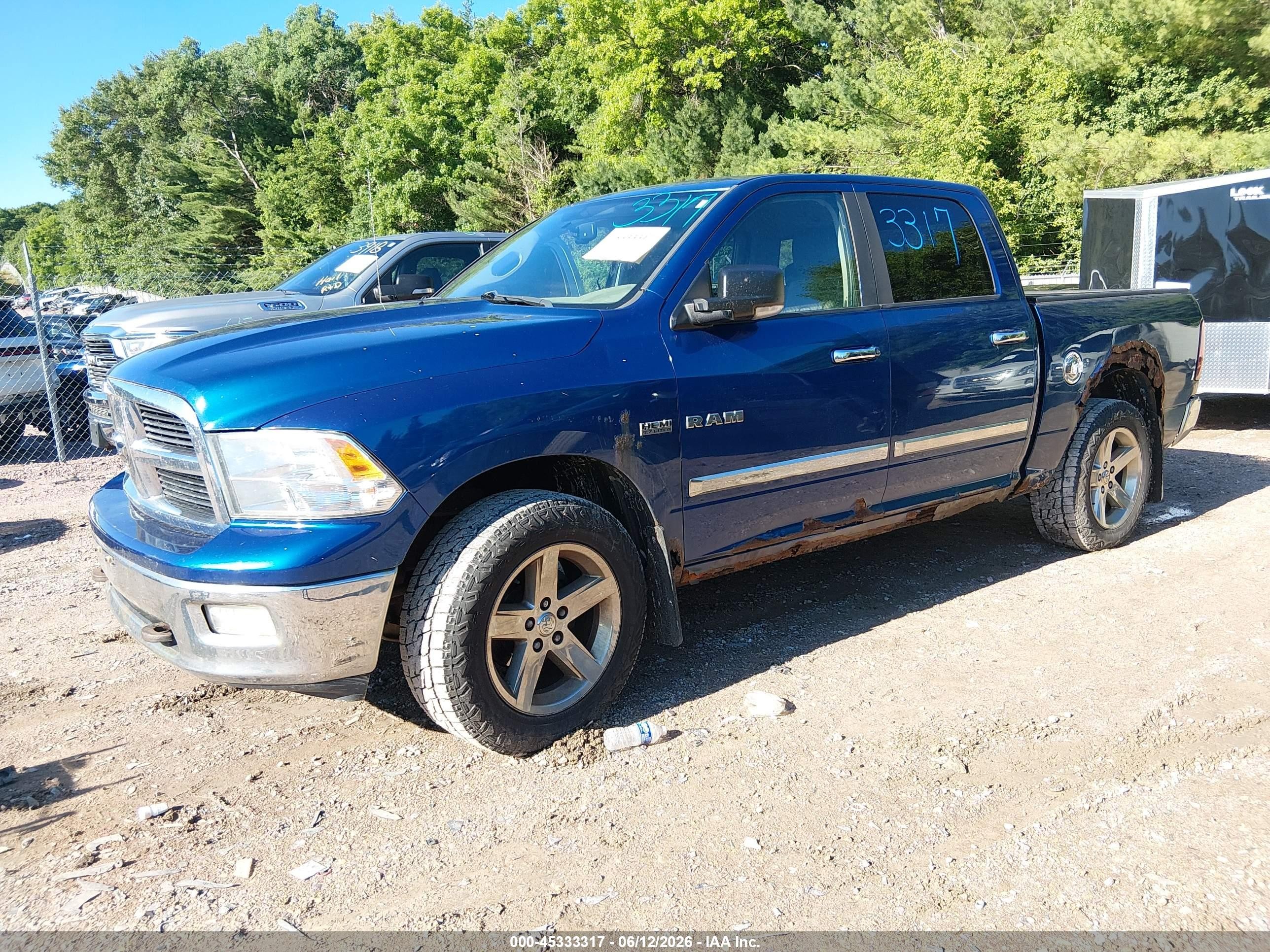 2009 Dodge Ram 1500 Slt/sport/trx Blue vin: 1D3HV13T89S707159