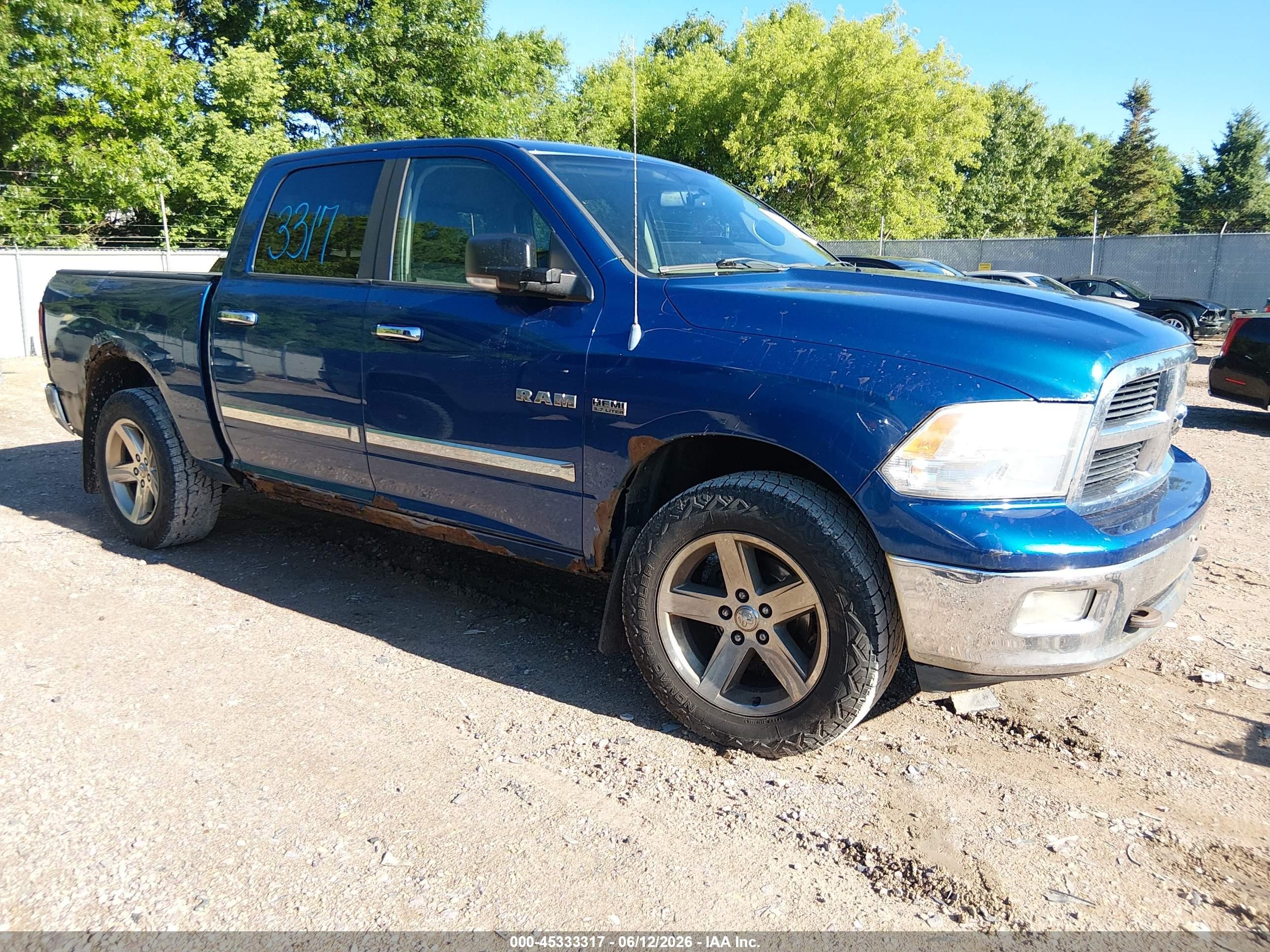 2009 Dodge Ram 1500 Slt/sport/trx Blue vin: 1D3HV13T89S707159