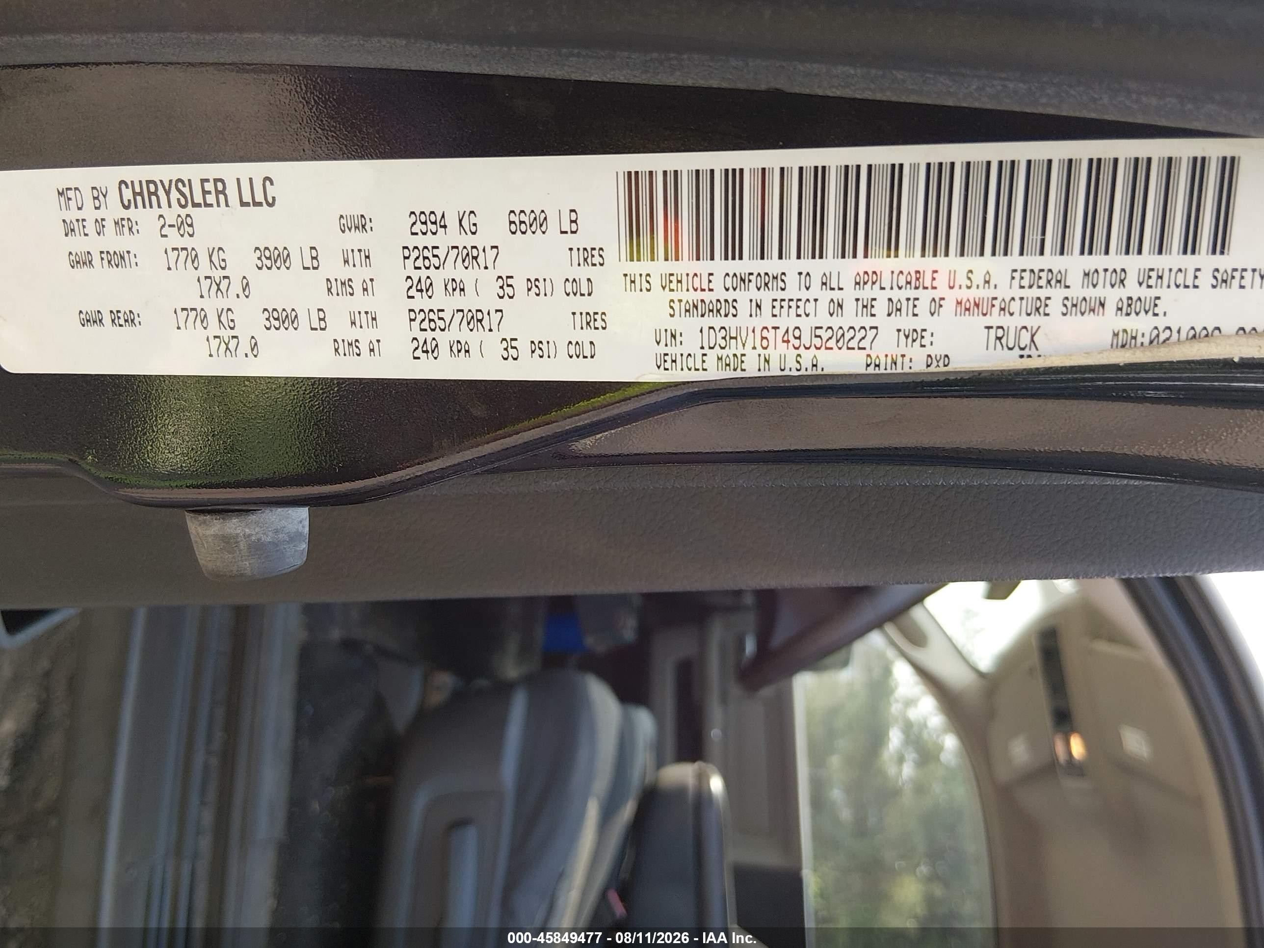 2009 Dodge Ram 1500 Slt/trx Черный vin: 1D3HV16T49J520227