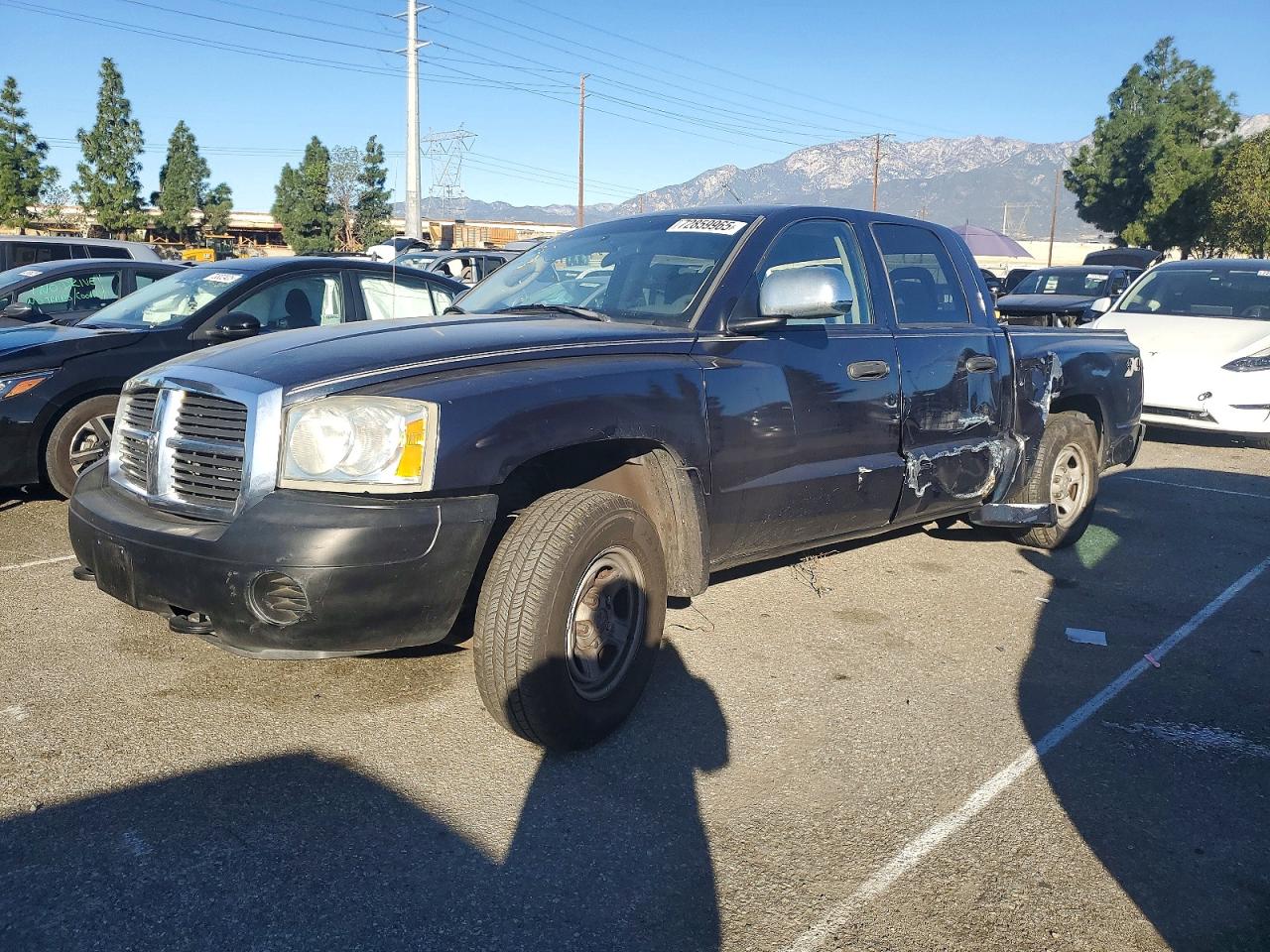 2007 Dodge Dakota Quad Синий vin: 1D3HW28P37S172074