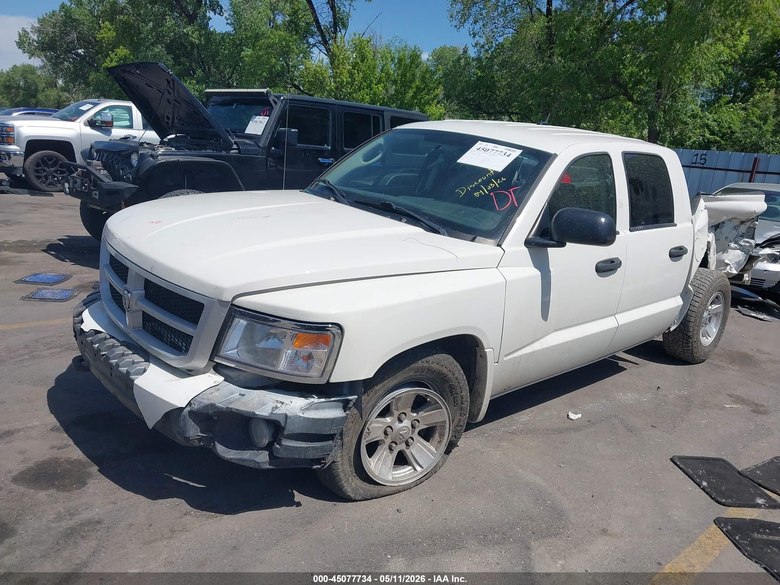 2009 Dodge Dakota Bighorn/lonestar White vin: 1D3HW38K49S799721