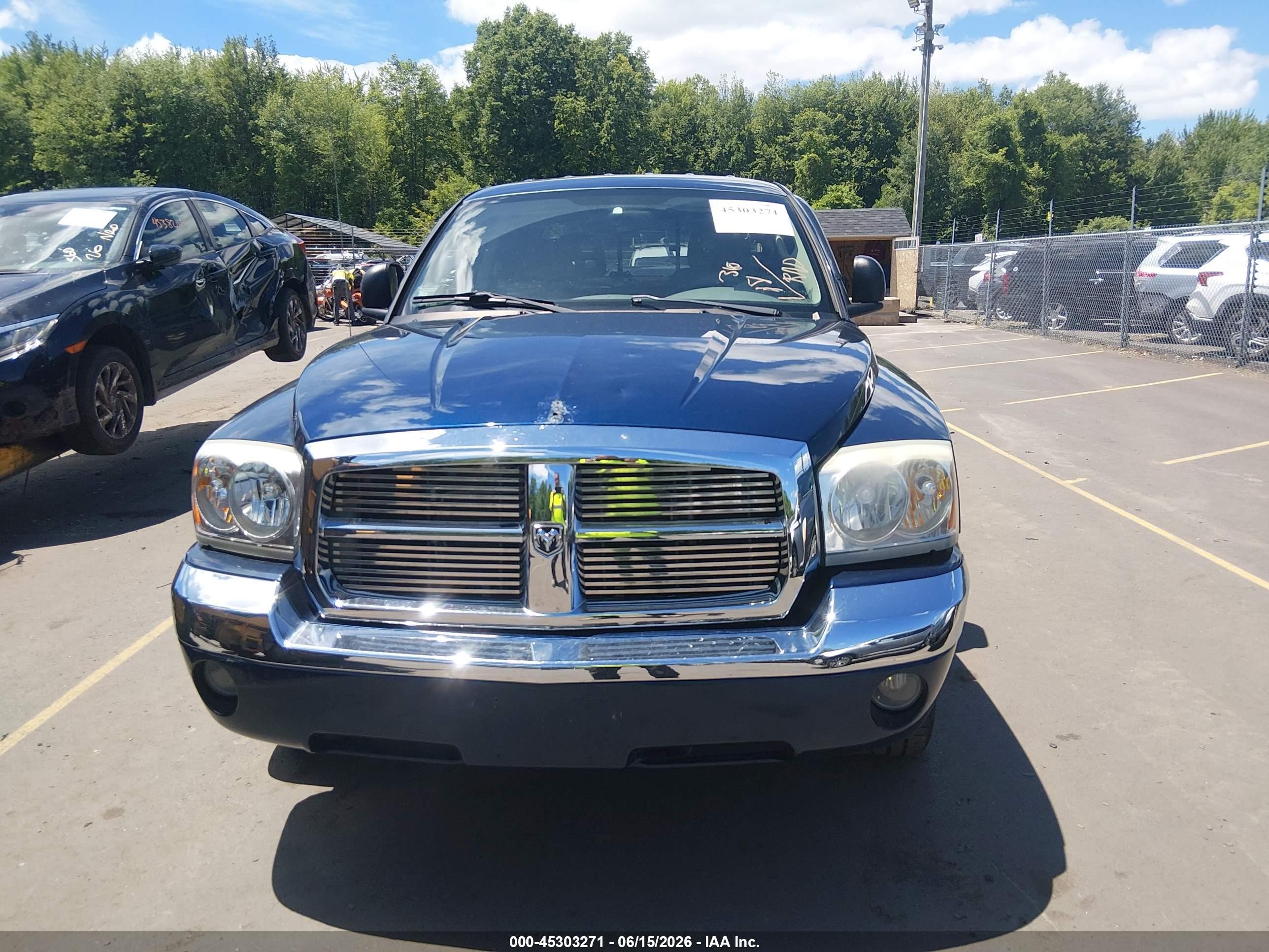 2005 Dodge Dakota Laramie Blue vin: 1D3HW58J05S294188