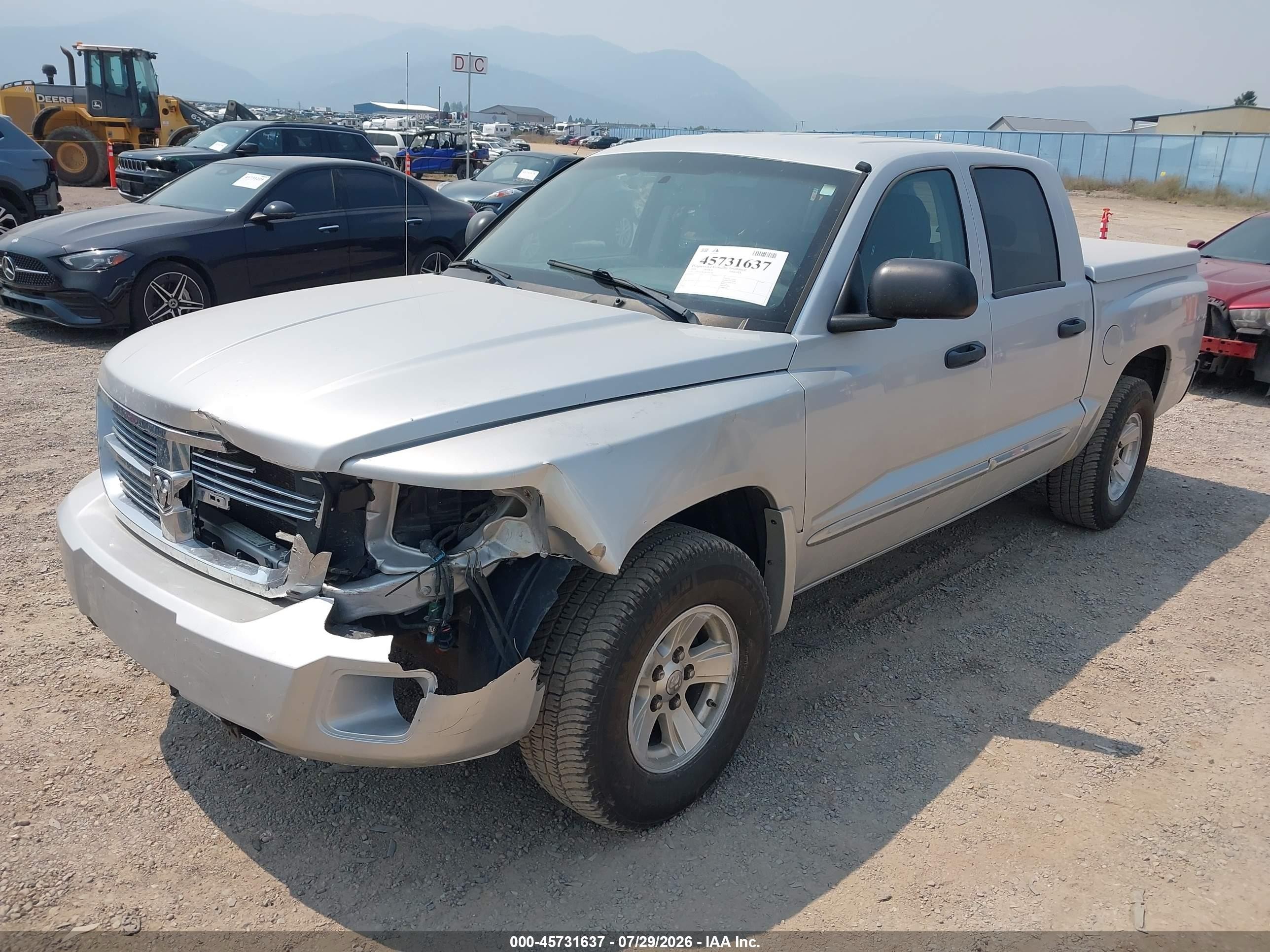 2008 Dodge Dakota Laramie Silver vin: 1D3HW58N48S596168