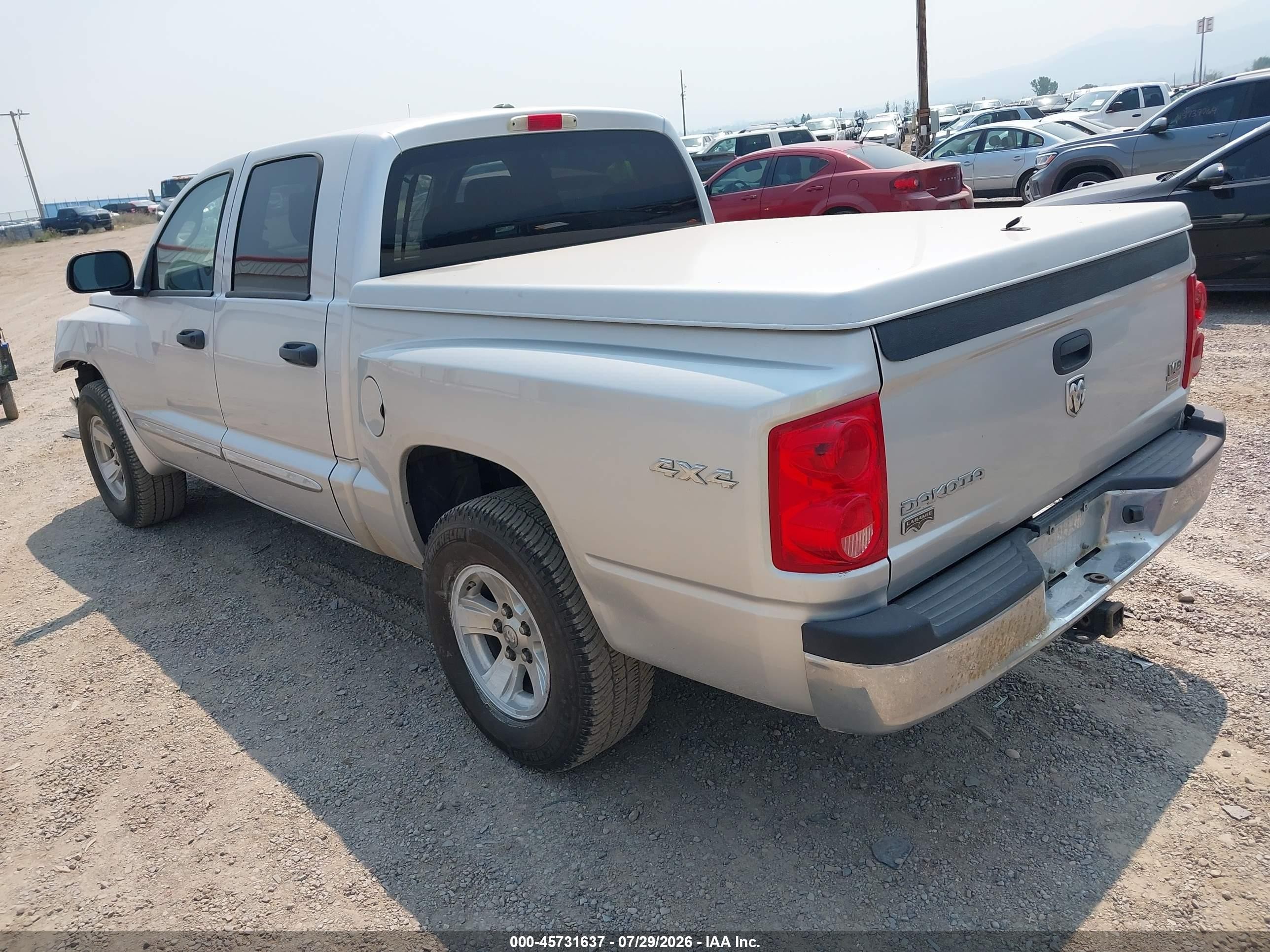 2008 Dodge Dakota Laramie Silver vin: 1D3HW58N48S596168