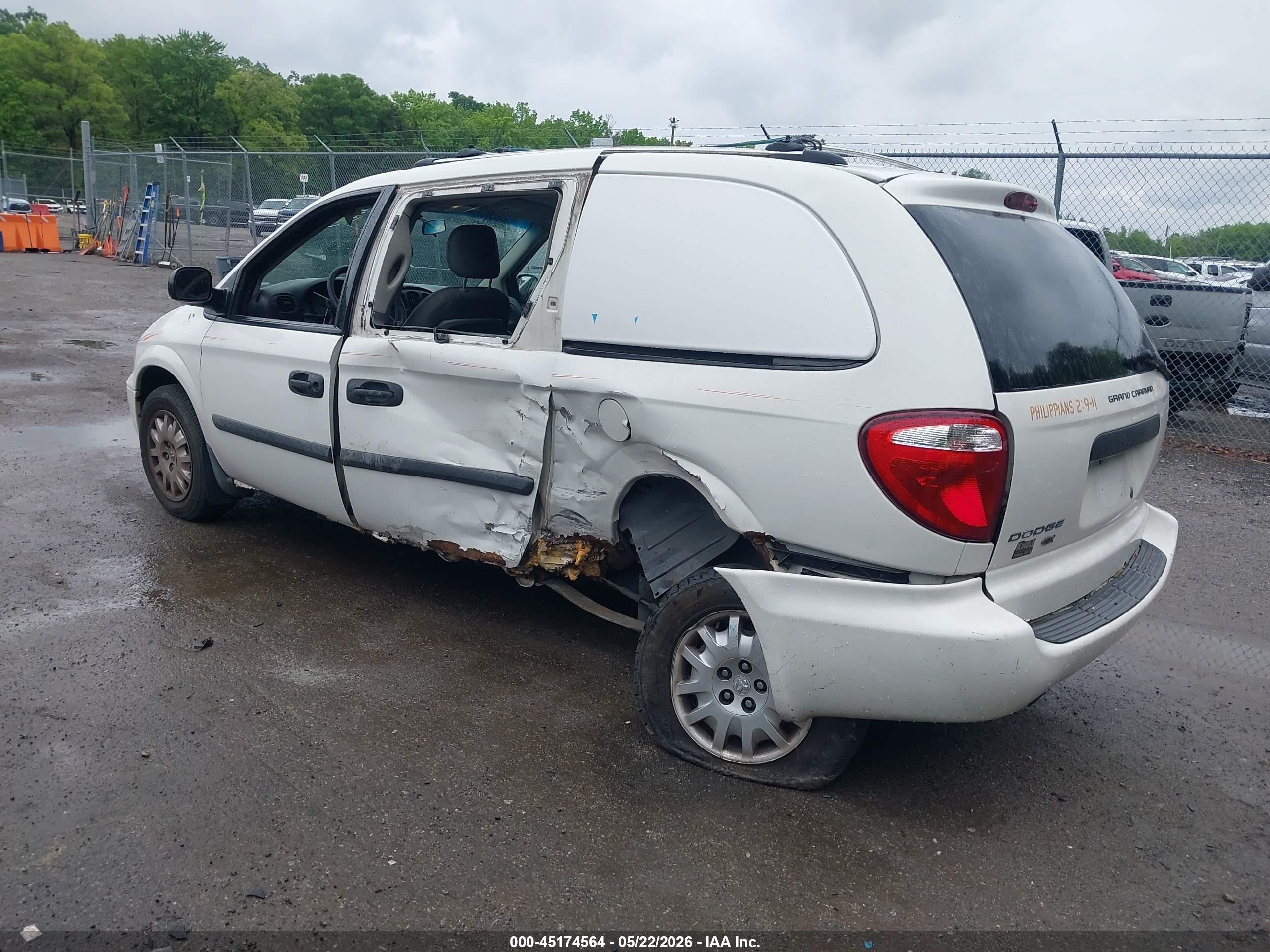 2006 Dodge Grand Caravan Cv White vin: 1D4GP23R06B590443