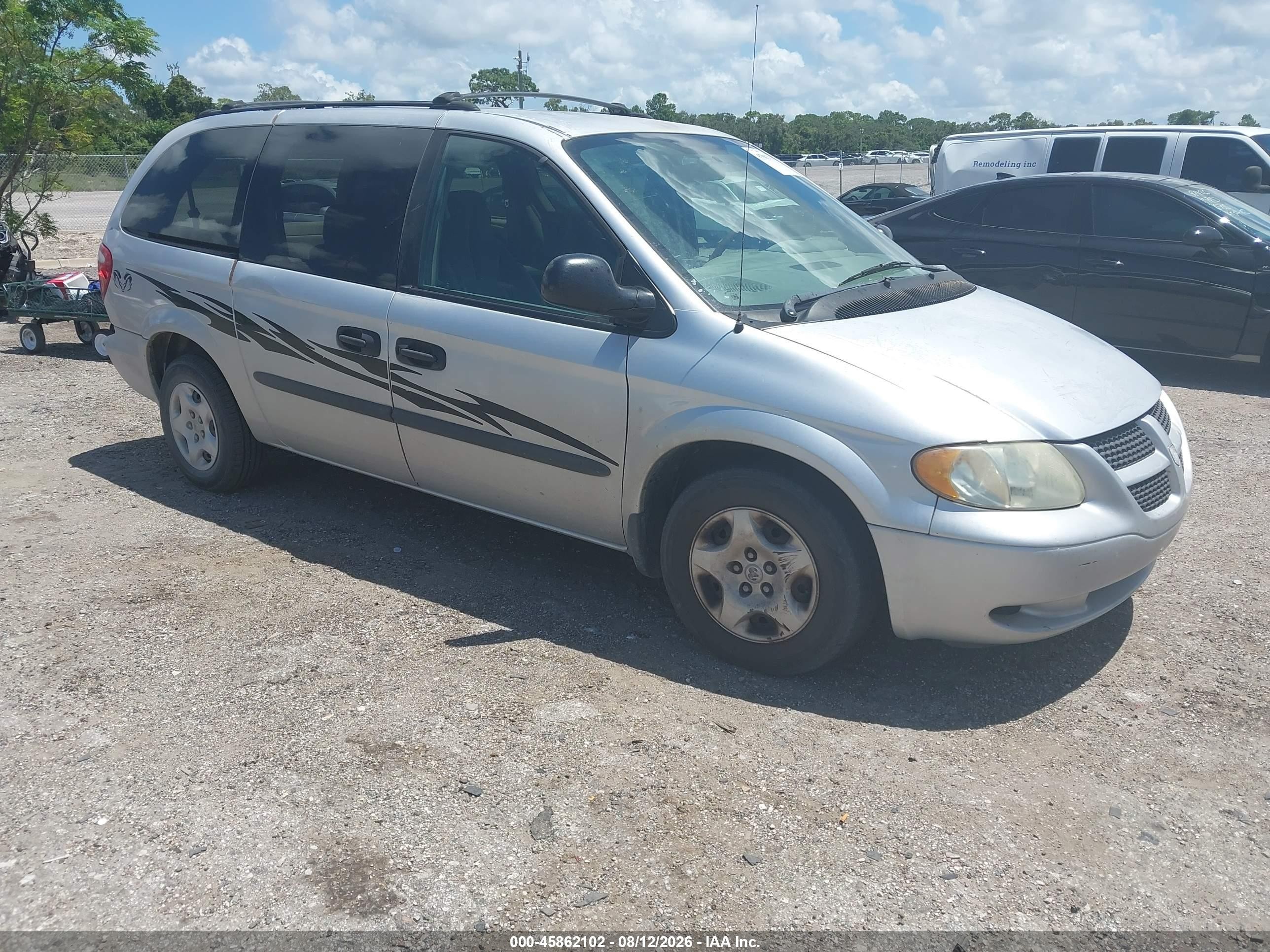 2003 Dodge Grand Caravan Se Silver vin: 1D4GP24353B191355