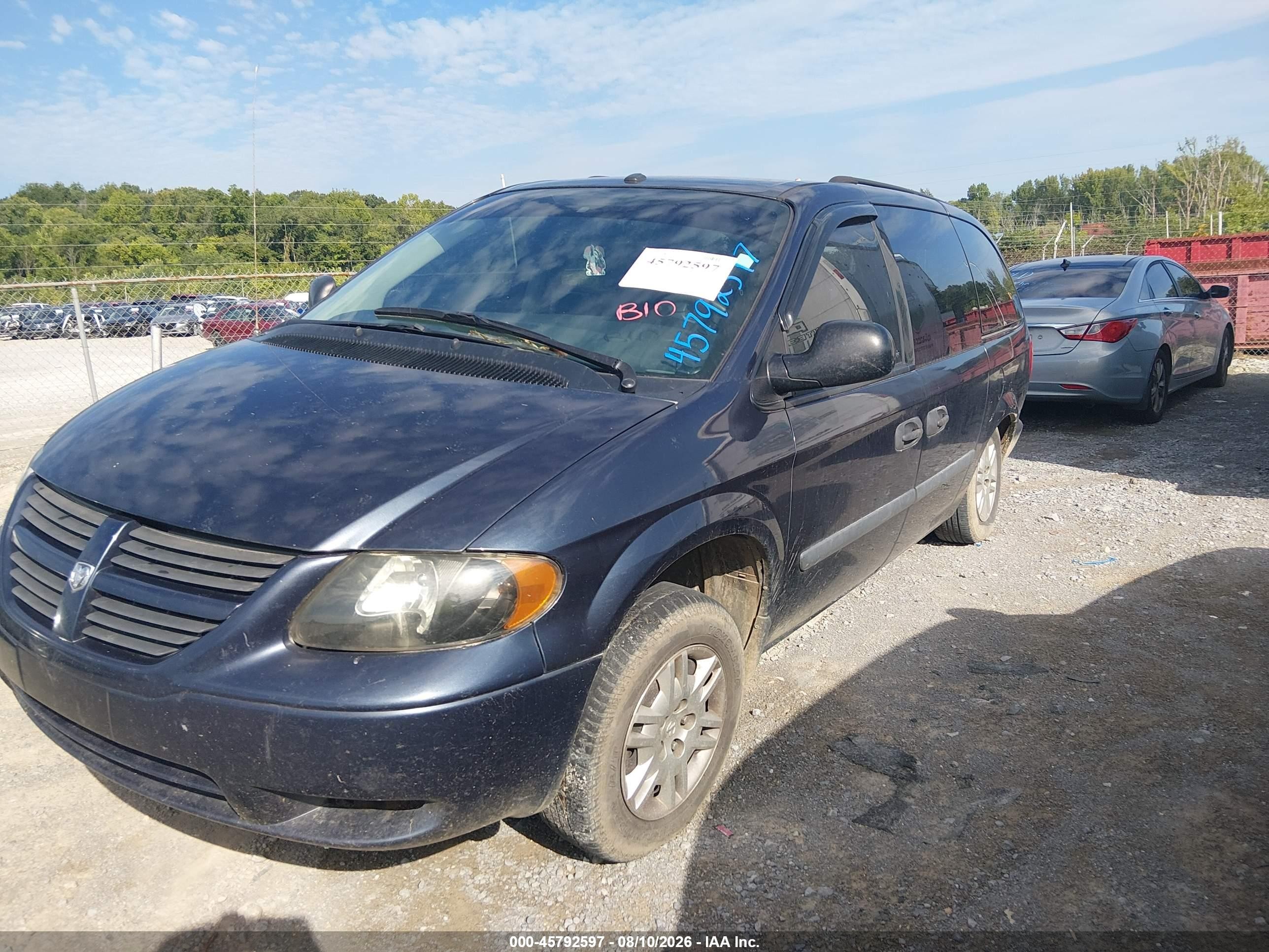 2007 Dodge Grand Caravan Se Blue vin: 1D4GP24R07B138587