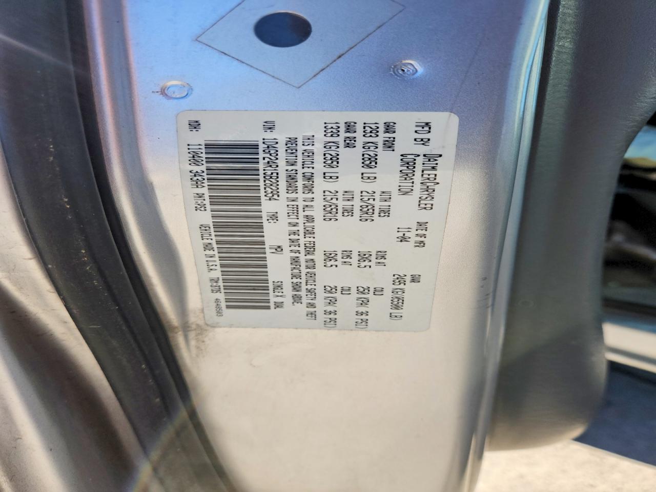 2005 Dodge Grand Caravan Se Silver vin: 1D4GP24R15B282954
