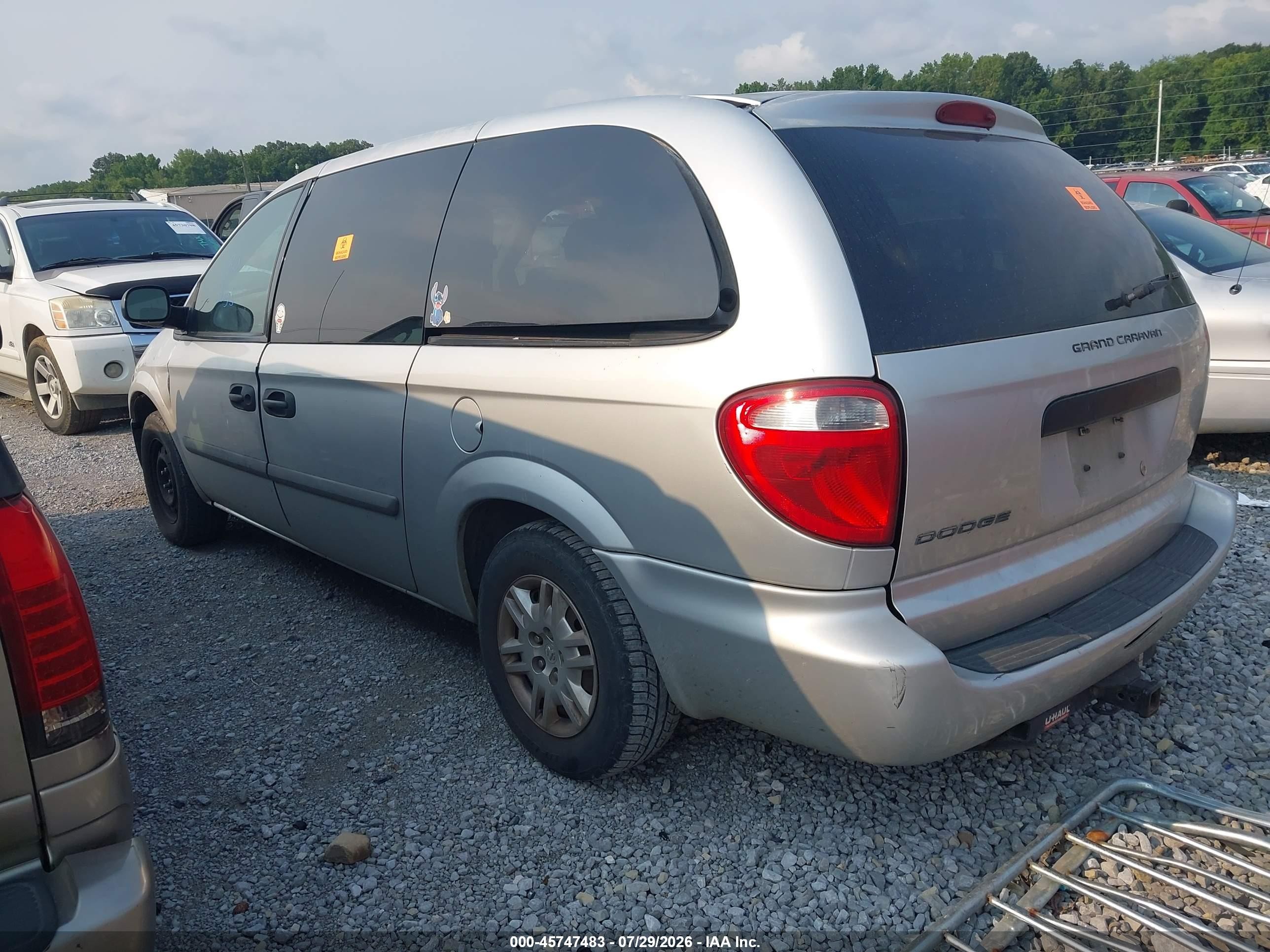 2007 Dodge Grand Caravan Se Silver vin: 1D4GP24R17B124908