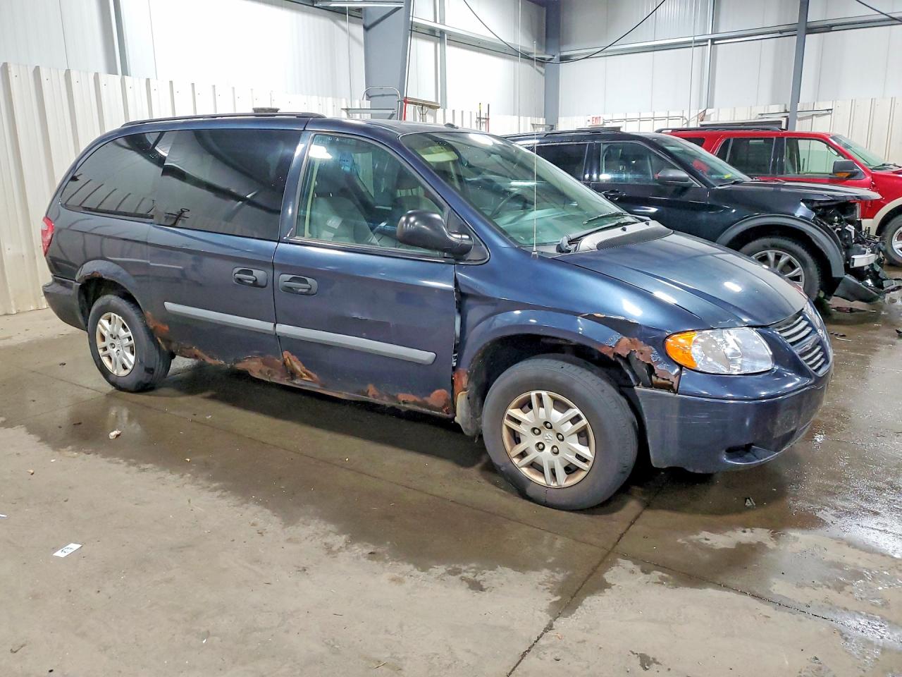 2007 Dodge Grand Caravan Se Blue vin: 1D4GP24R37B135912