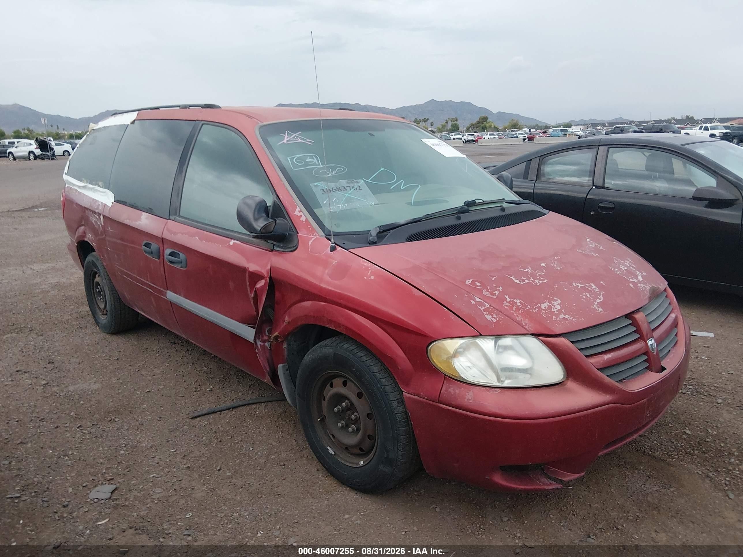 2007 Dodge Grand Caravan Se Red vin: 1D4GP24R57B137211