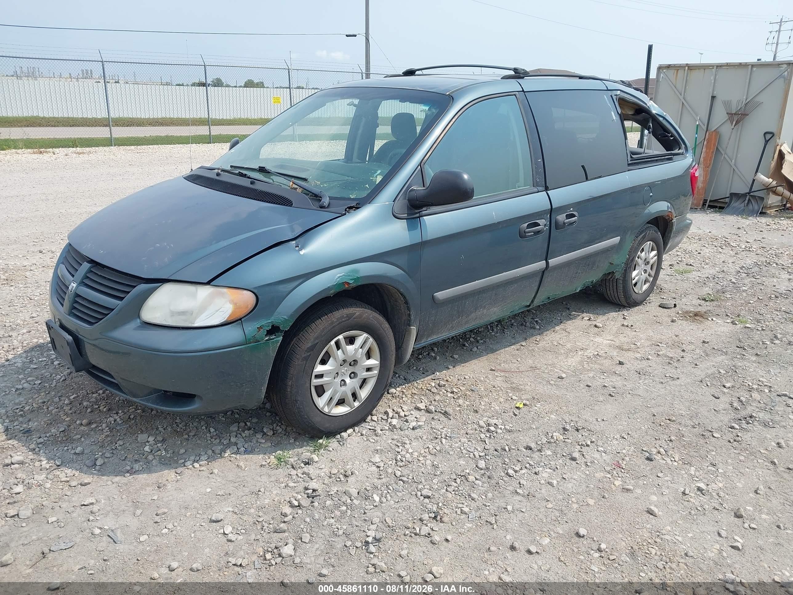 2007 Dodge Grand Caravan Se Green vin: 1D4GP24R57B194105