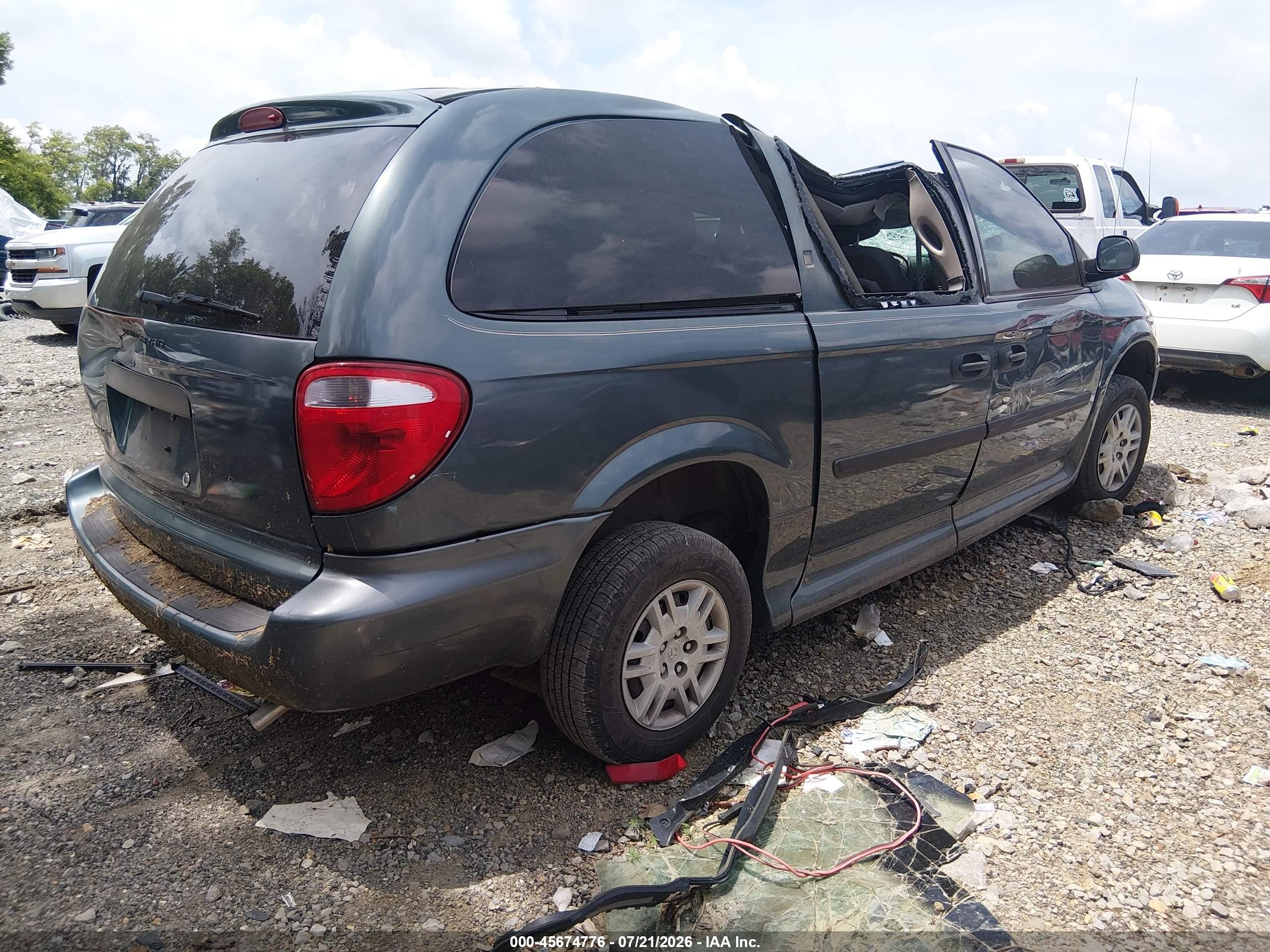 2007 Dodge Grand Caravan Se Blue vin: 1D4GP24R57B228267
