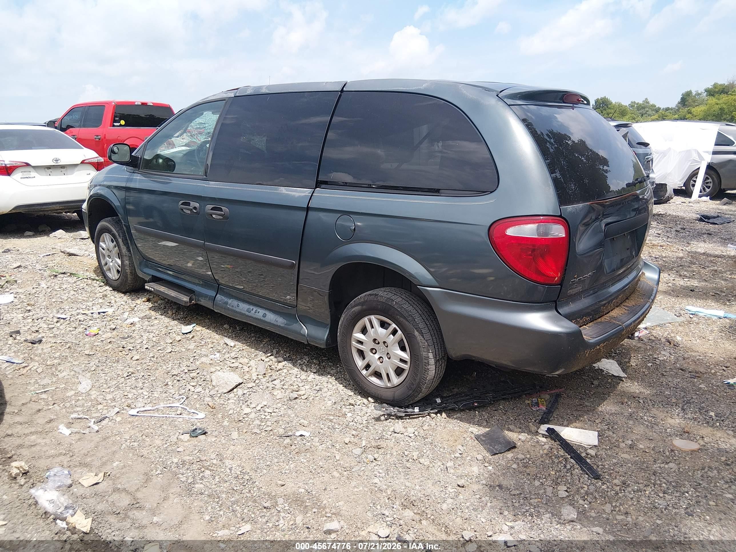 2007 Dodge Grand Caravan Se Blue vin: 1D4GP24R57B228267