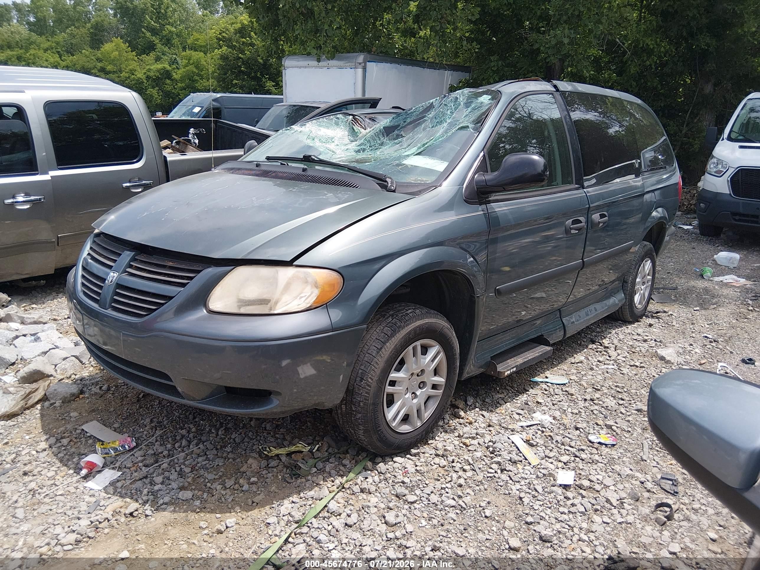 2007 Dodge Grand Caravan Se Blue vin: 1D4GP24R57B228267