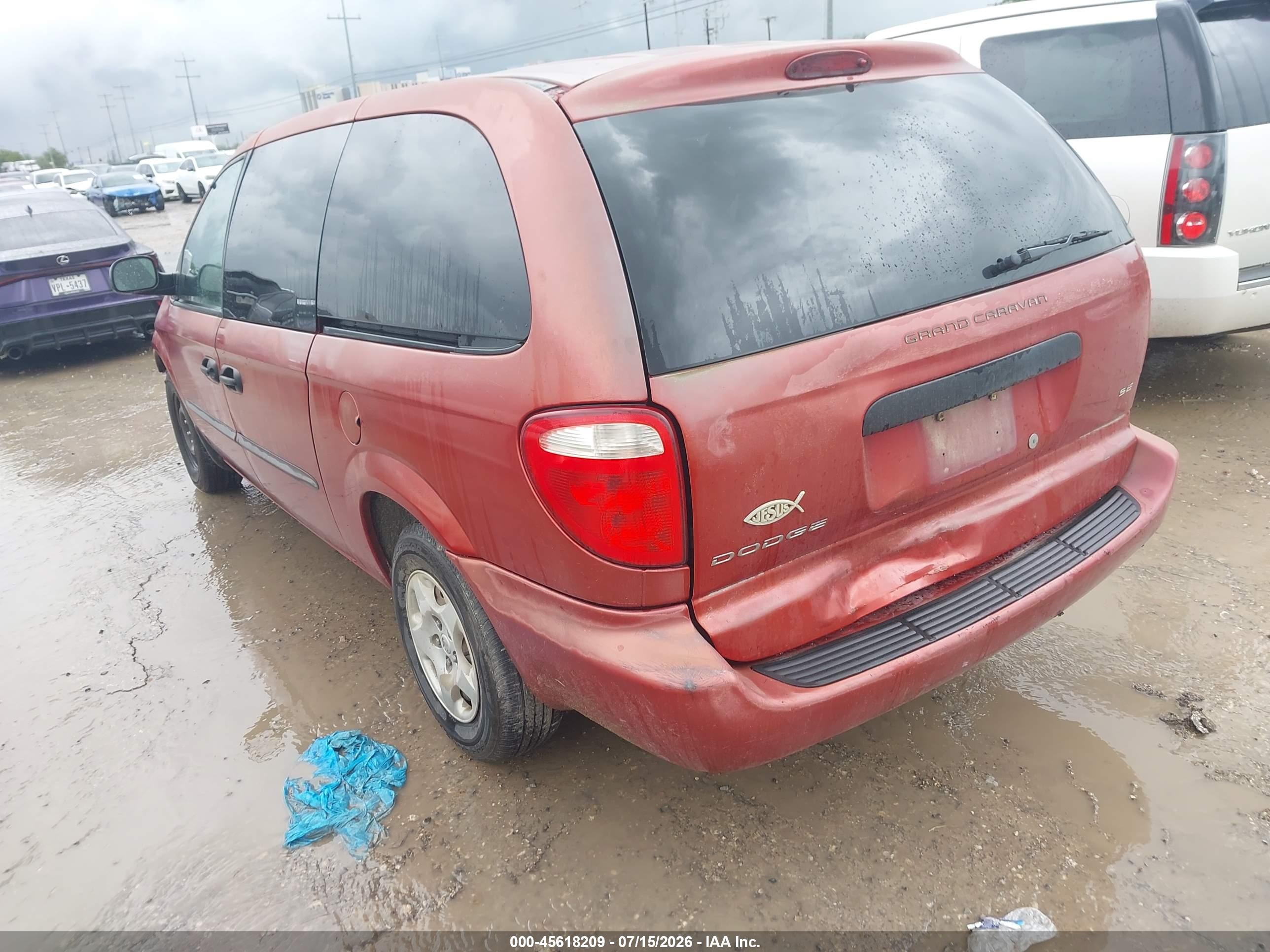 2003 Dodge Grand Caravan Se Maroon vin: 1D4GP24R73B333662