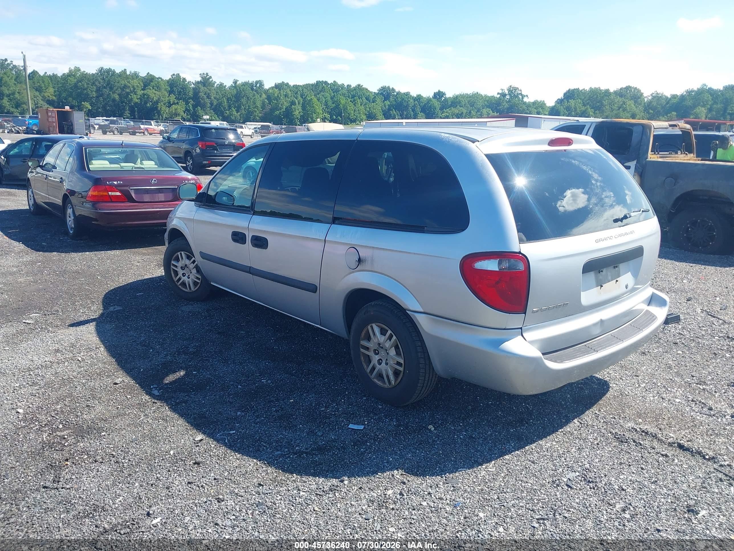 2005 Dodge Grand Caravan Se Silver vin: 1D4GP24R75B342882