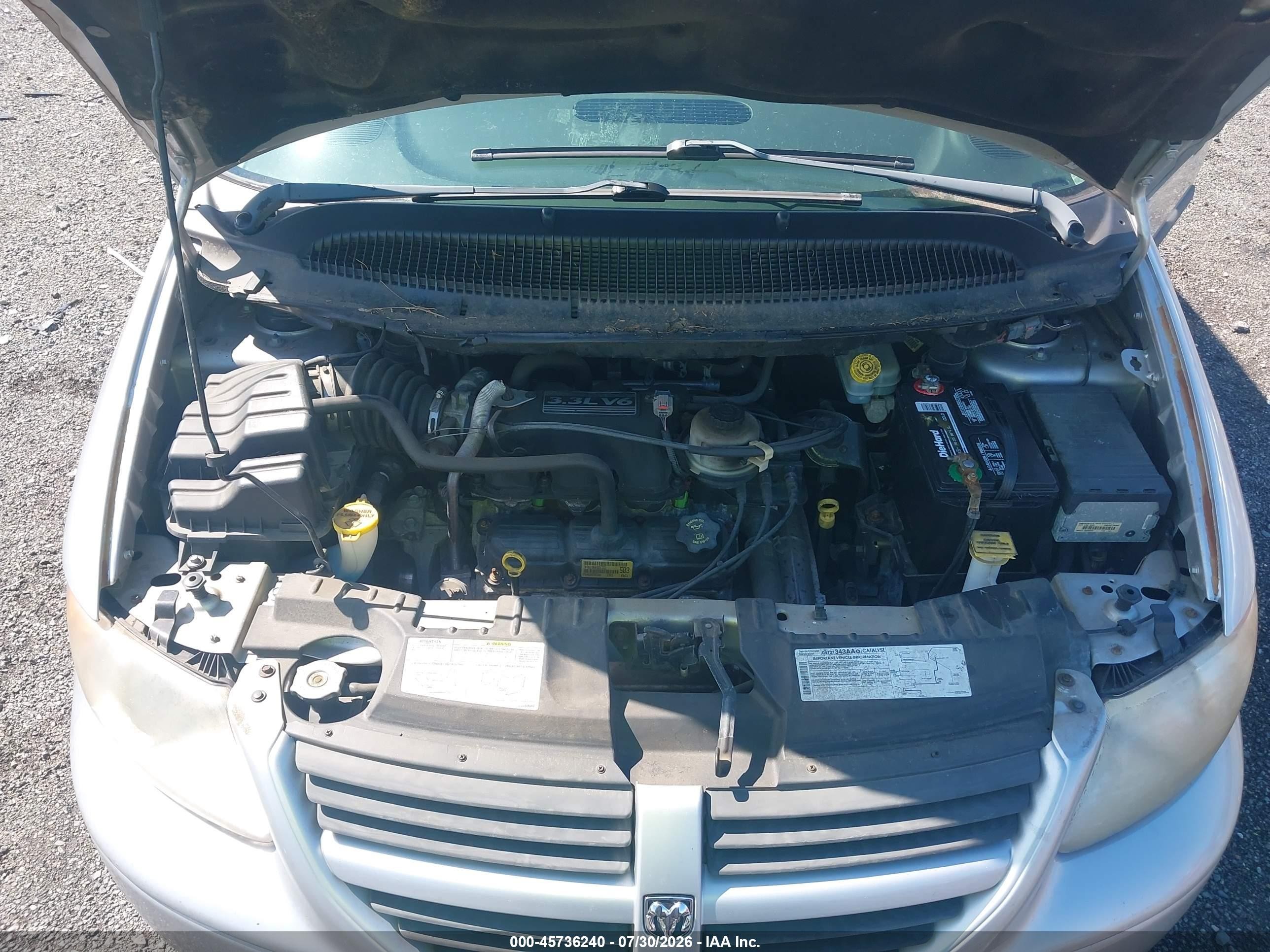 2005 Dodge Grand Caravan Se Silver vin: 1D4GP24R75B342882